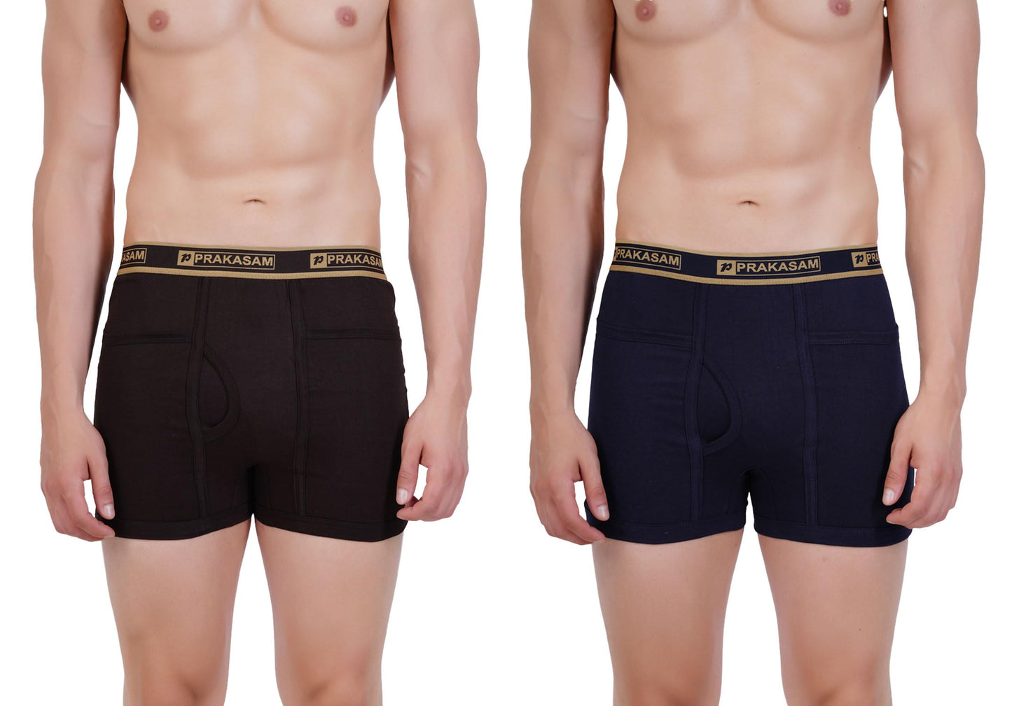PRAKASAM COTTON -Marlow Mens 100% Pure Combed Cotton Outer Elastic Pocket Trunks (Pack of 6) Multi Colour
