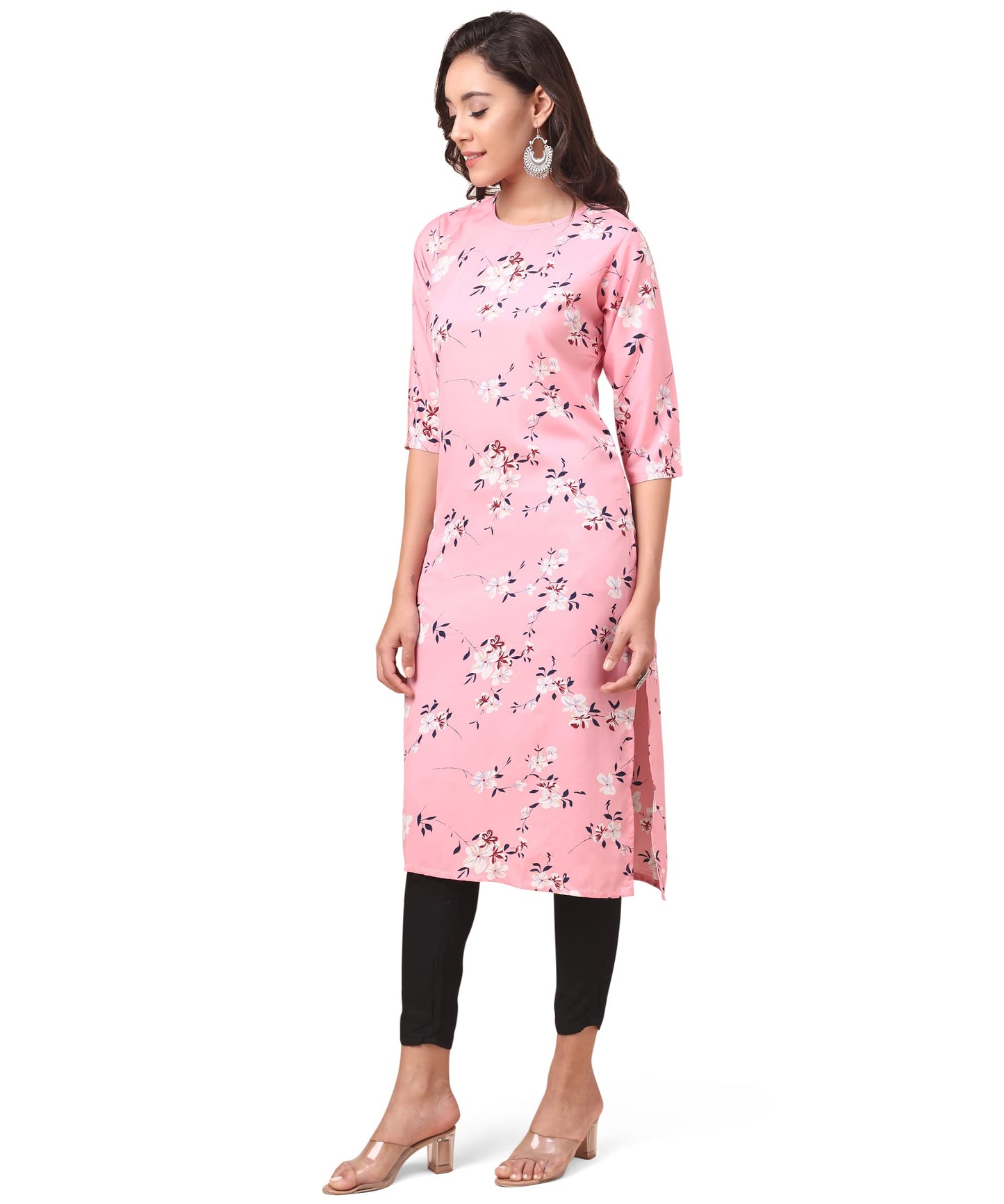Yashika Women's Crepe Floral Regular Kurti