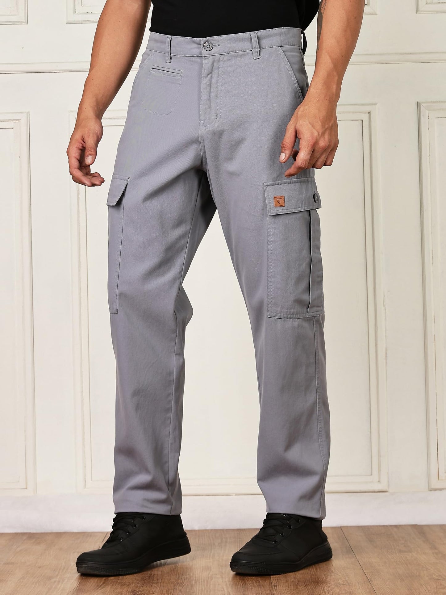 Thomas Scott Mens | Solid | Light Weight | Breathable Fabric | 6 Pocket | Mid Rise | Regular Fit | 100% Cotton | Button Waist |