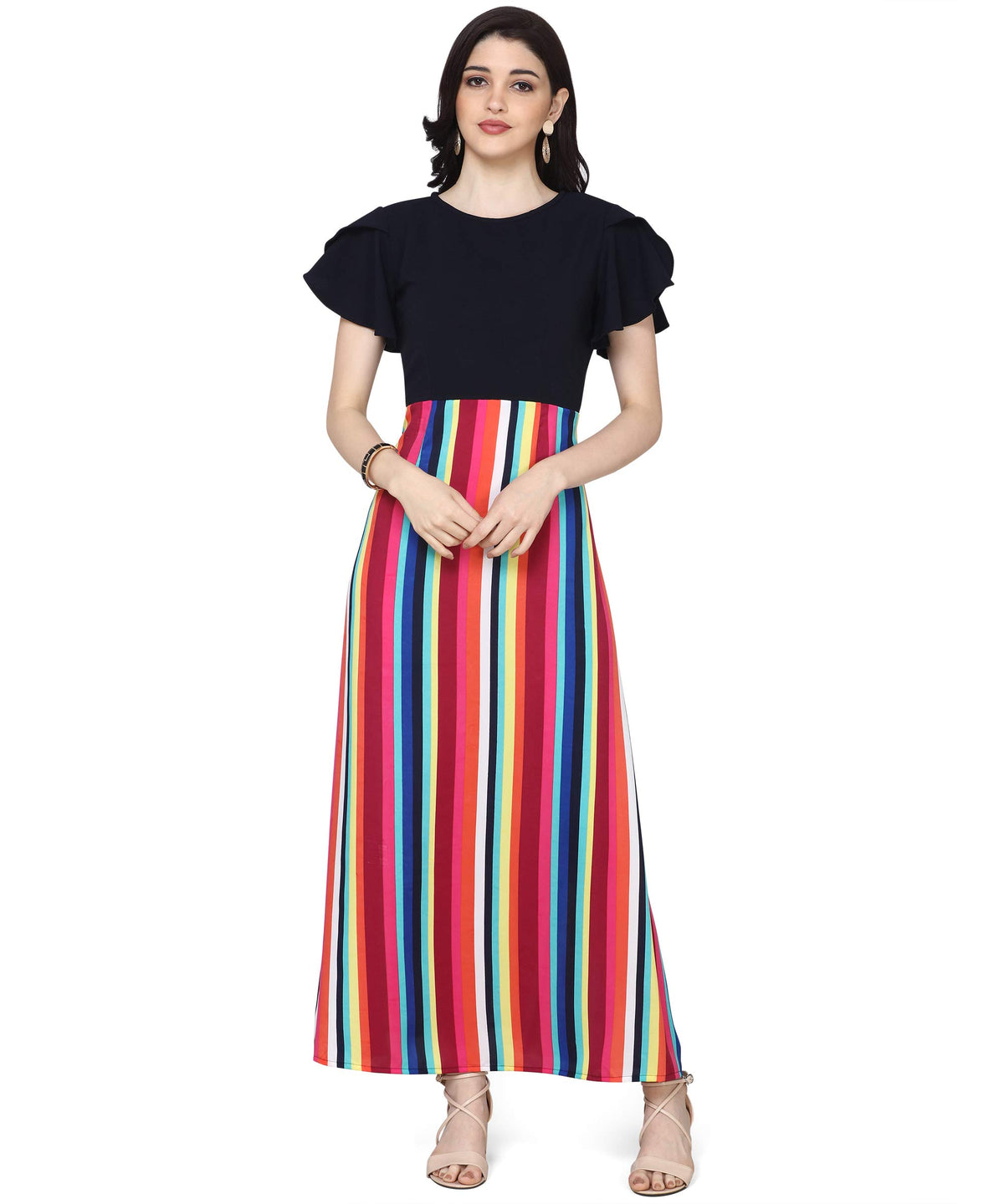 Oomph! WomenS Western & Fusion Wear Midi Dresses For Women, Beach, Blue - Md133