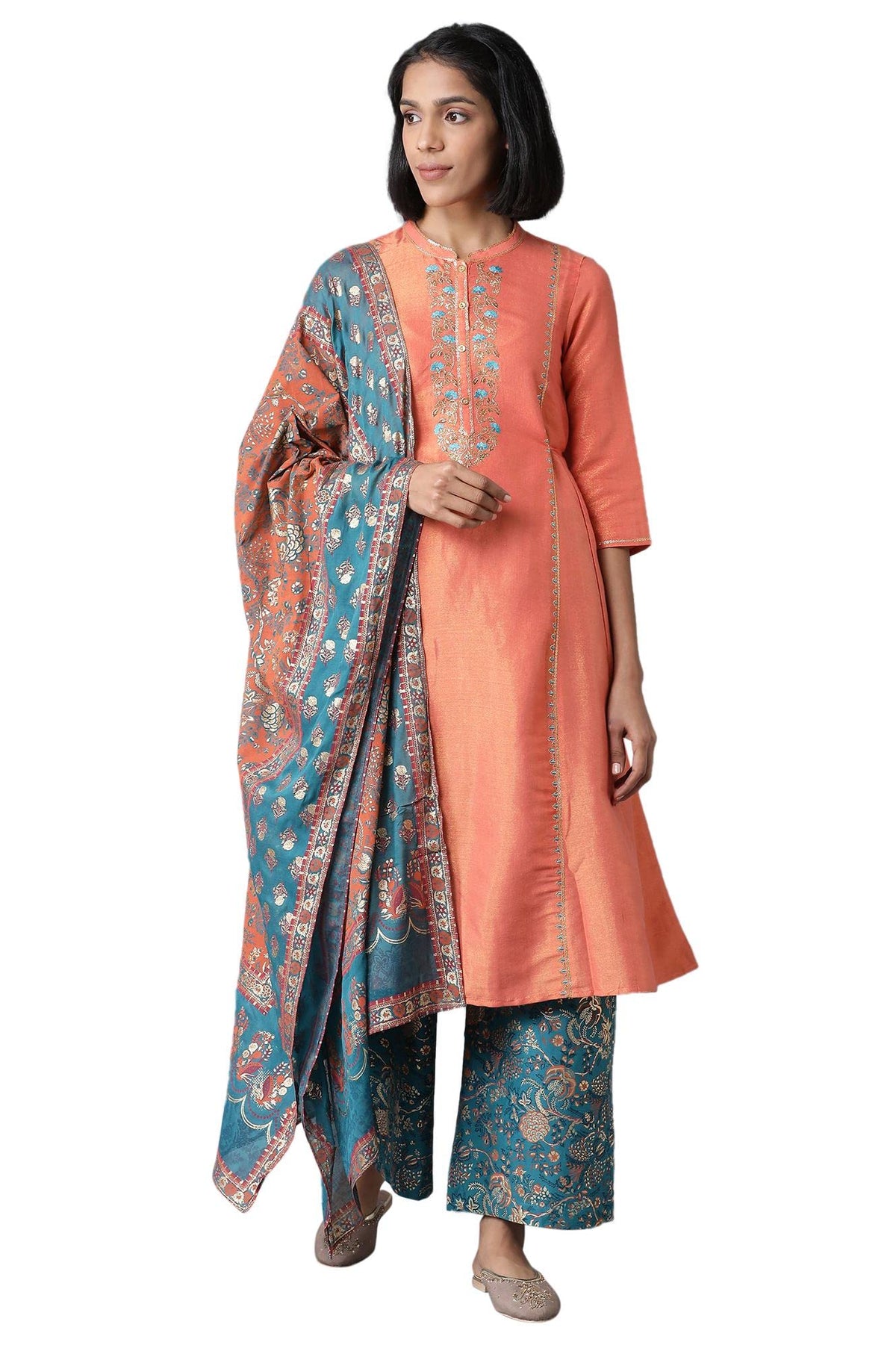 Aurelia Womens Rayon Blend Kurta, Pants & Dupatta