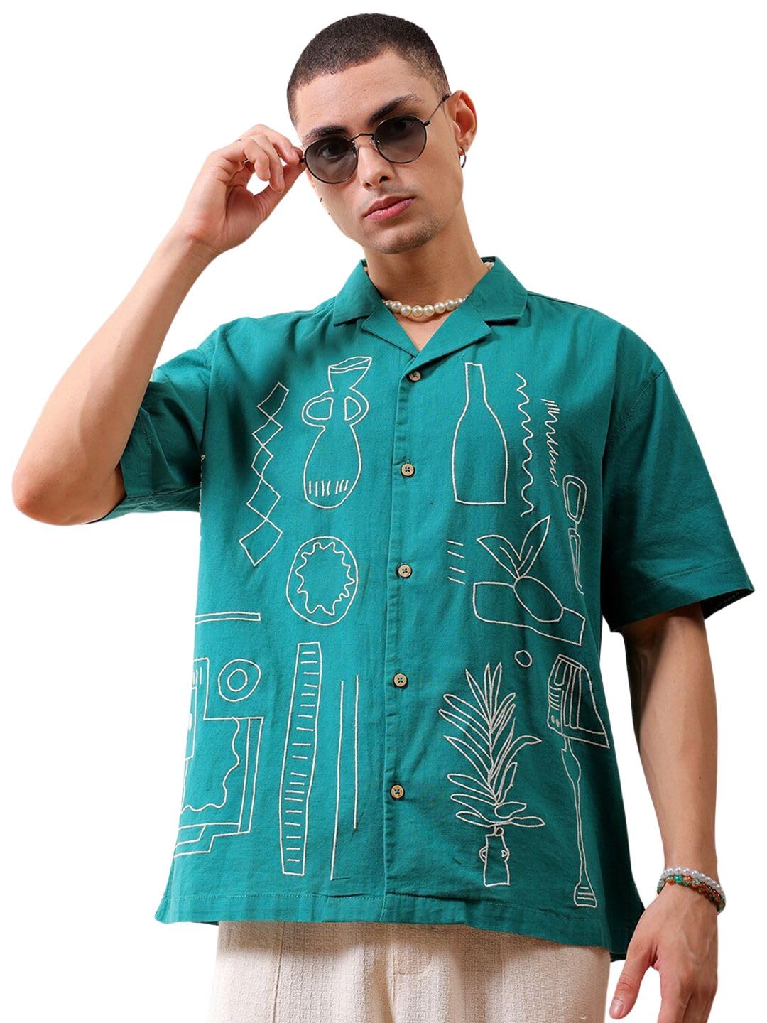 The Indian Garage Co Mens Relaxed Fit Shirt (0823-SHEMRS-03-01_Tidepool