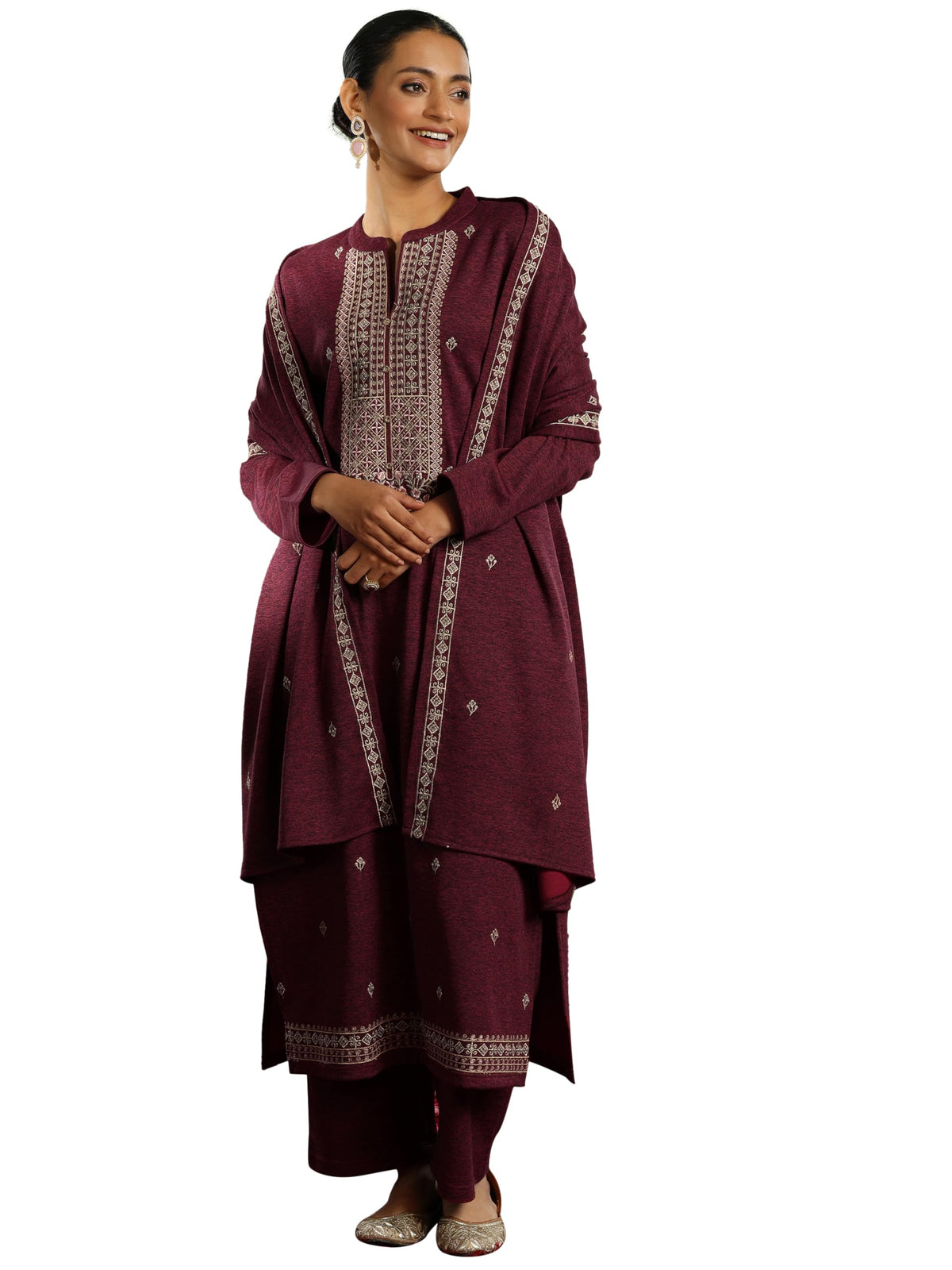 Libas WomenS Wool Blend Embroidered Kurta Set (48861W