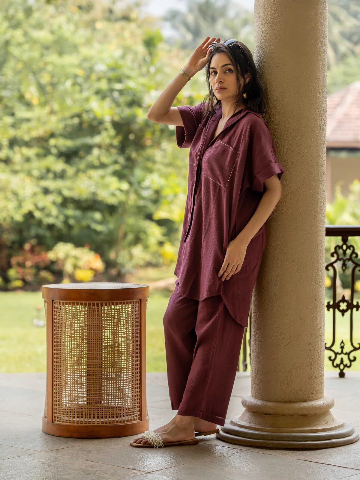 GoSriKi Women's Ethnic Co-ord Set | Viscose Embroidery Kurta Pant Set | Stylish Indian Co-Ord Set | Summer Festive & Travel Wear