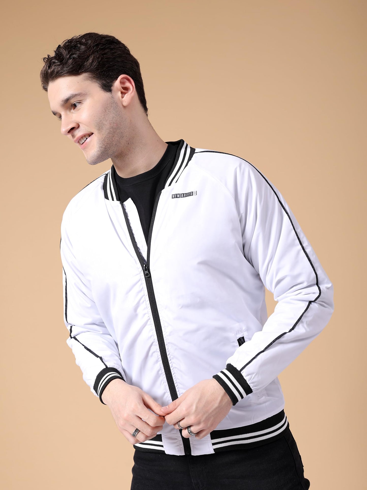 The Indian Garage Co Mens Bomber Jacket (0521-JKT-48_White