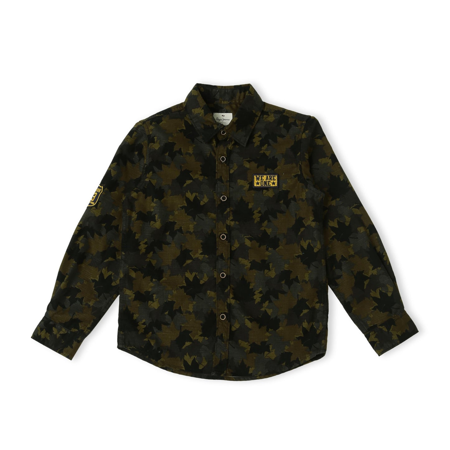 Pepe Jeans BoyS Camouflage Regular Fit Shirt (Pb302334_Olive 6)