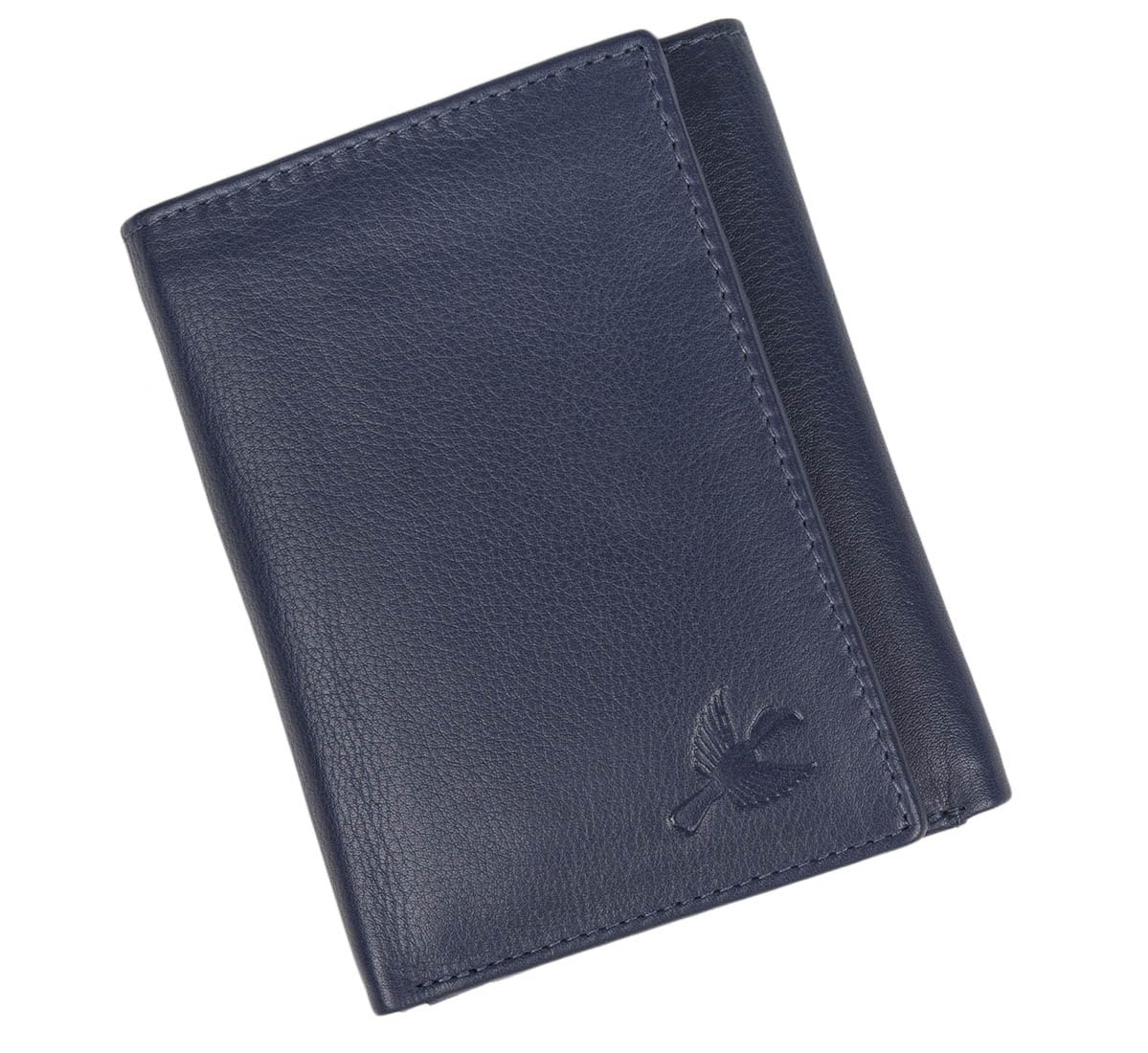 HORNBULL Leather Mens Wallet, Navy, Casual