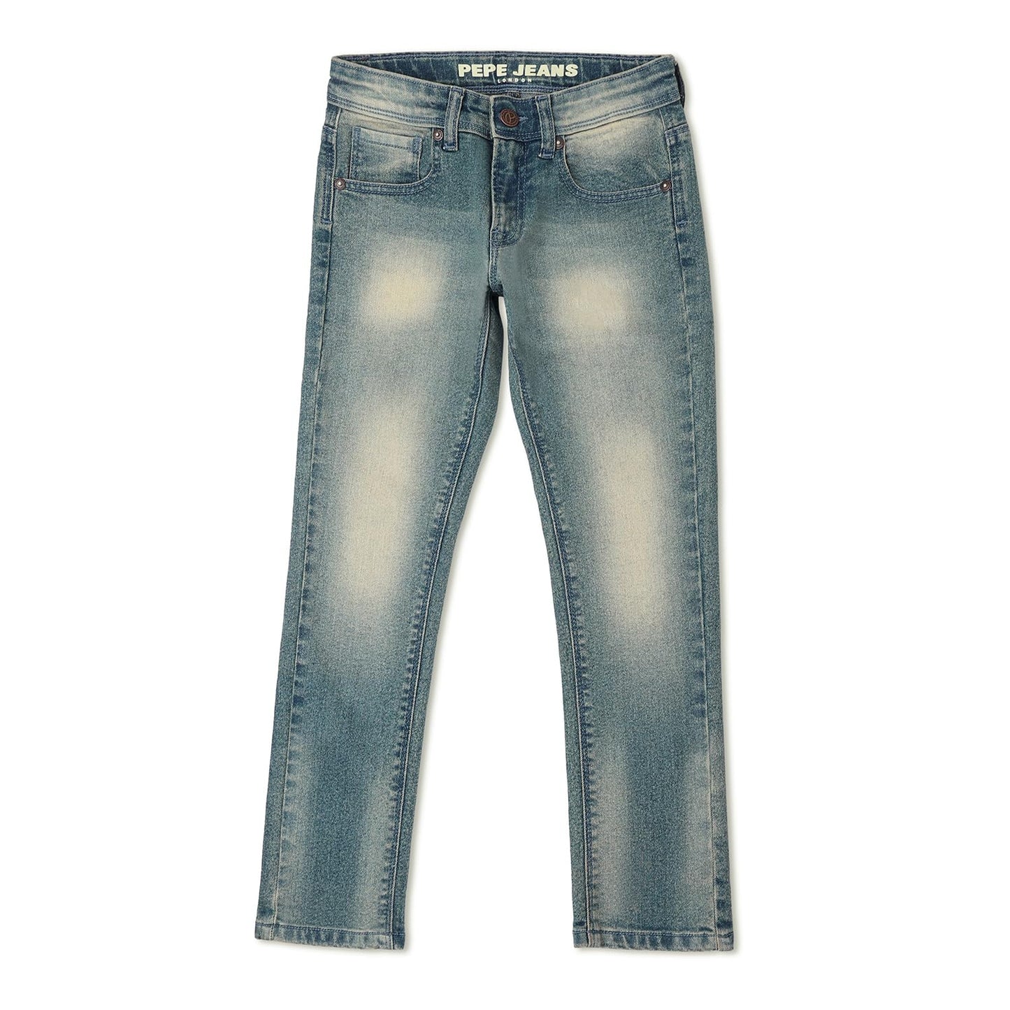 Pepe Jeans BoyS Slim Jeans (Pb202084Q05_Light Tint_Mid Indigo Blue