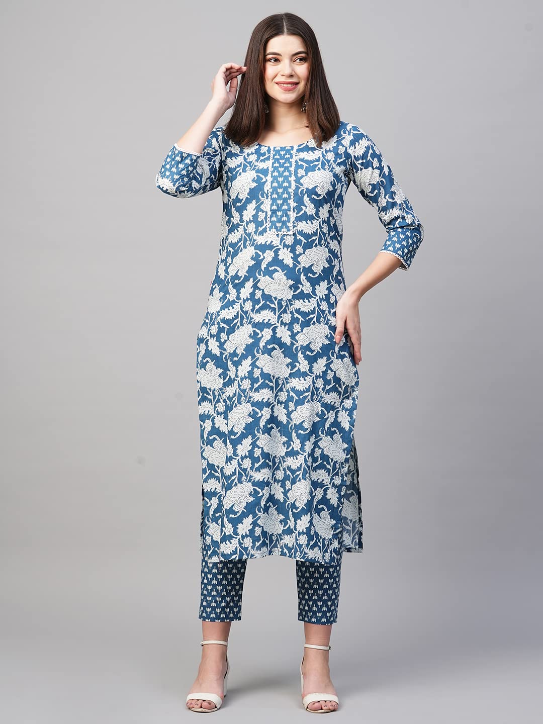GoSriKi Women Kurti & Kurti Pant Set Combo Pack of 2