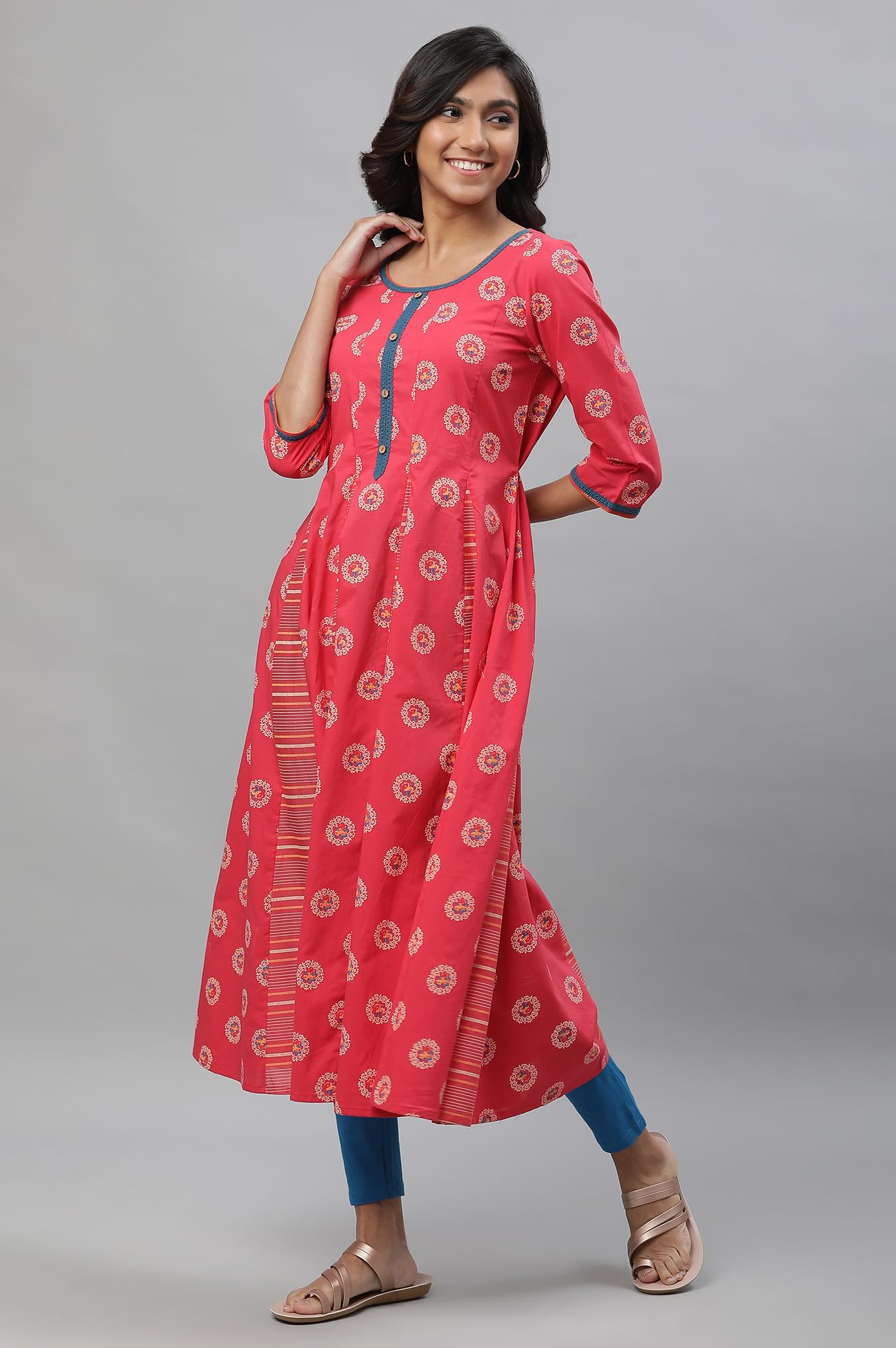 Aurelia Women's Cotton Kurta-Tight-Dupatta