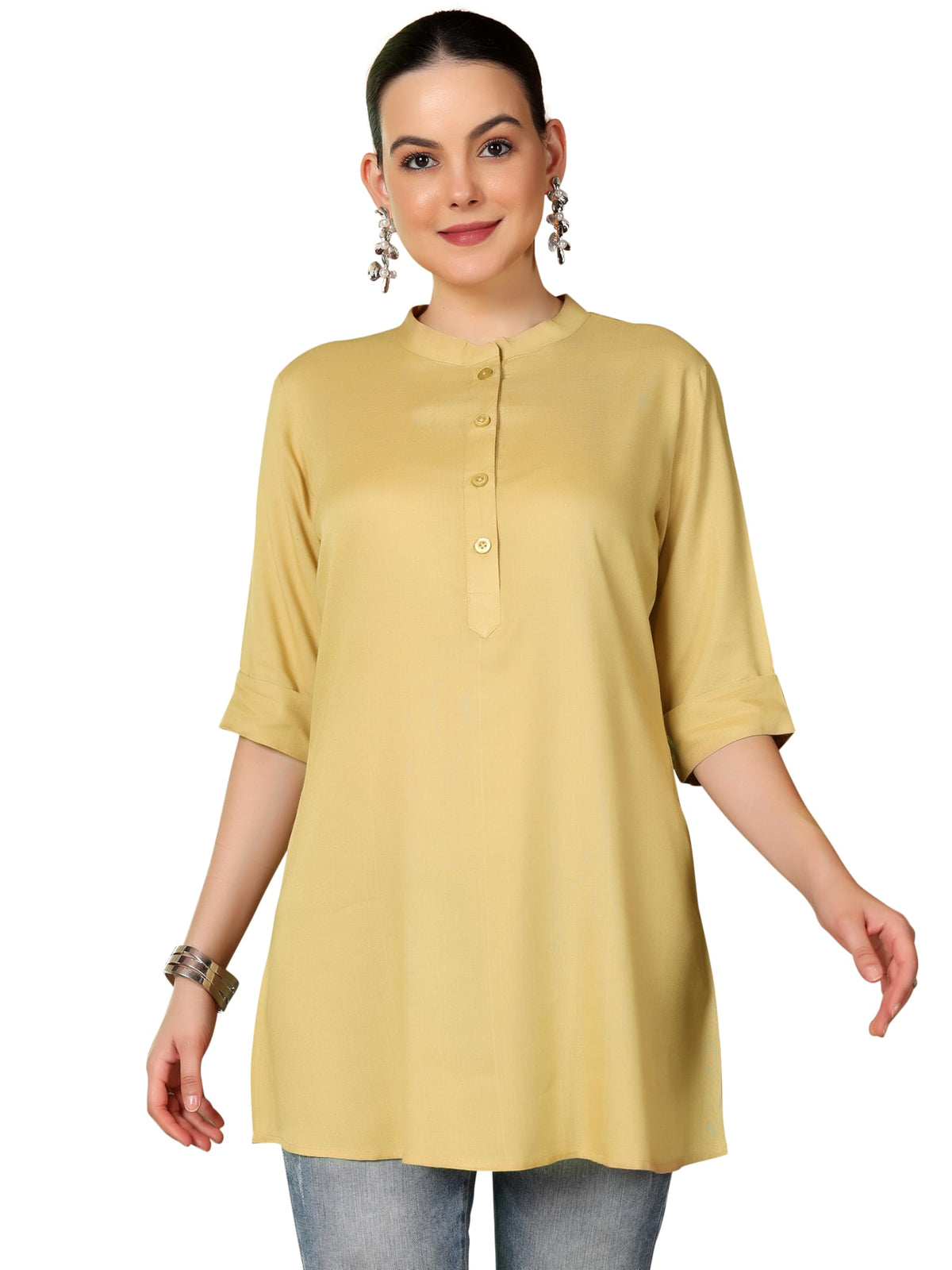 Libas WomenS Straight Tunics (58216_Beige