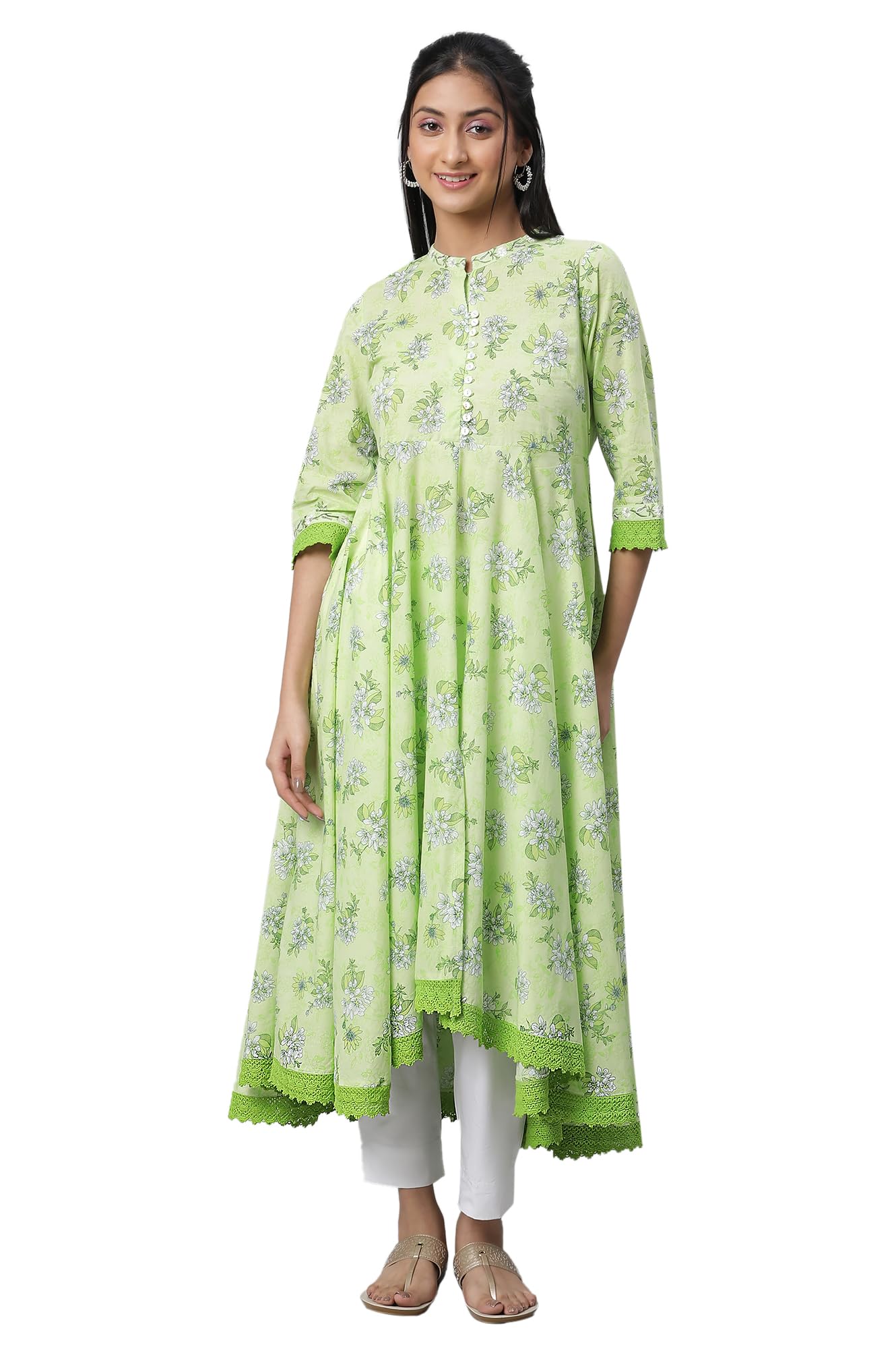 Purple Asymmetrical Floral Summerkurta
