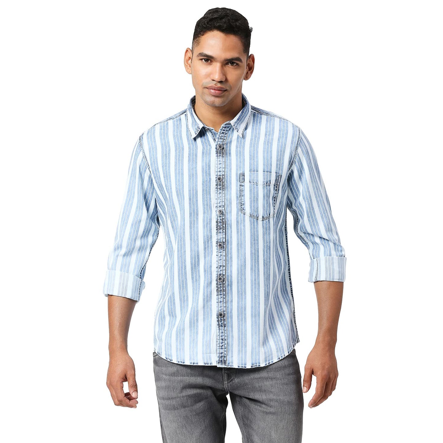 Pepe Jeans MenS Regular Fit Shirt (Pm308125561M_Indigo