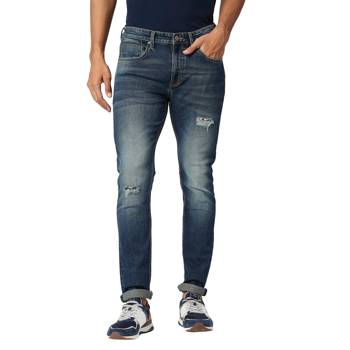 Pepe Jeans MenS Cotton Blend Classic Jeans (Pm207107Q033_Dark Tint_34)