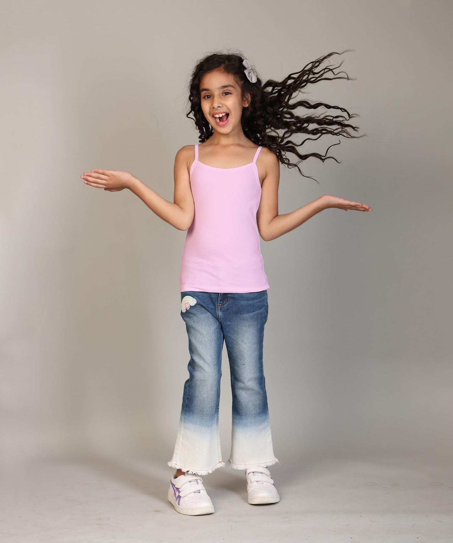 Kyda Kids GirlS Cotton Inner Camisoles | Undershirt Vest With Regular Strap | Soft & Stretchy Slips - Pack Of 3