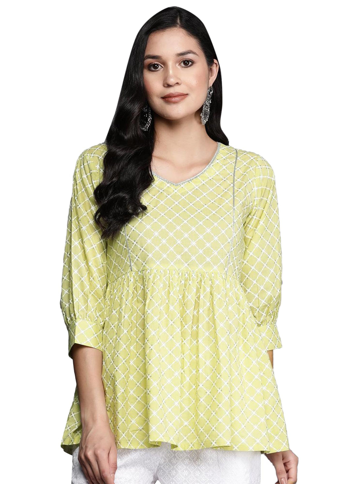 Libas WomenS Cotton Straight Kurta (26463_Green