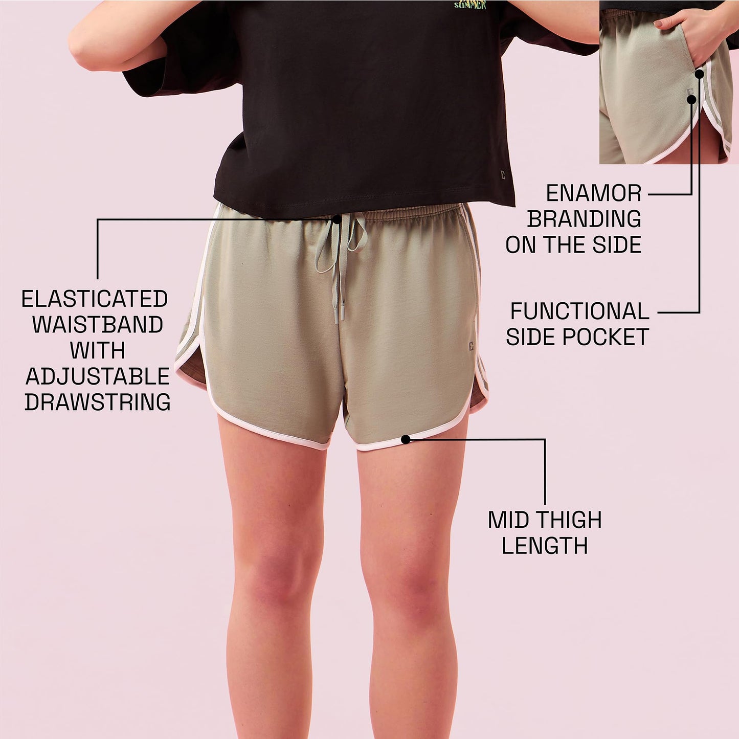 Enamor Womens Boxer Shorts (E702_Jade