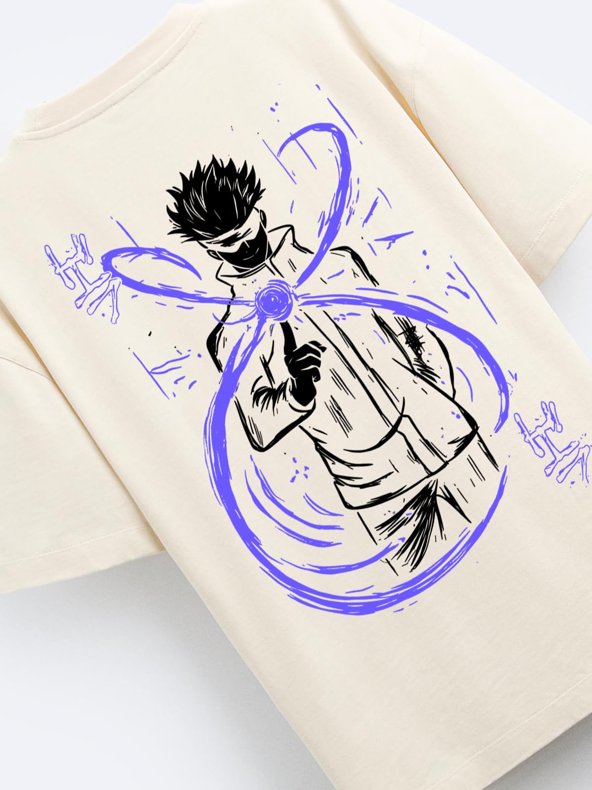 ADRO Oversize T Shirt for Men | Drop Shoulder Cotton T Shirt | Anime Oversize T-Shirt | Luffy T Shirt Gear 5| Trendy Front and B