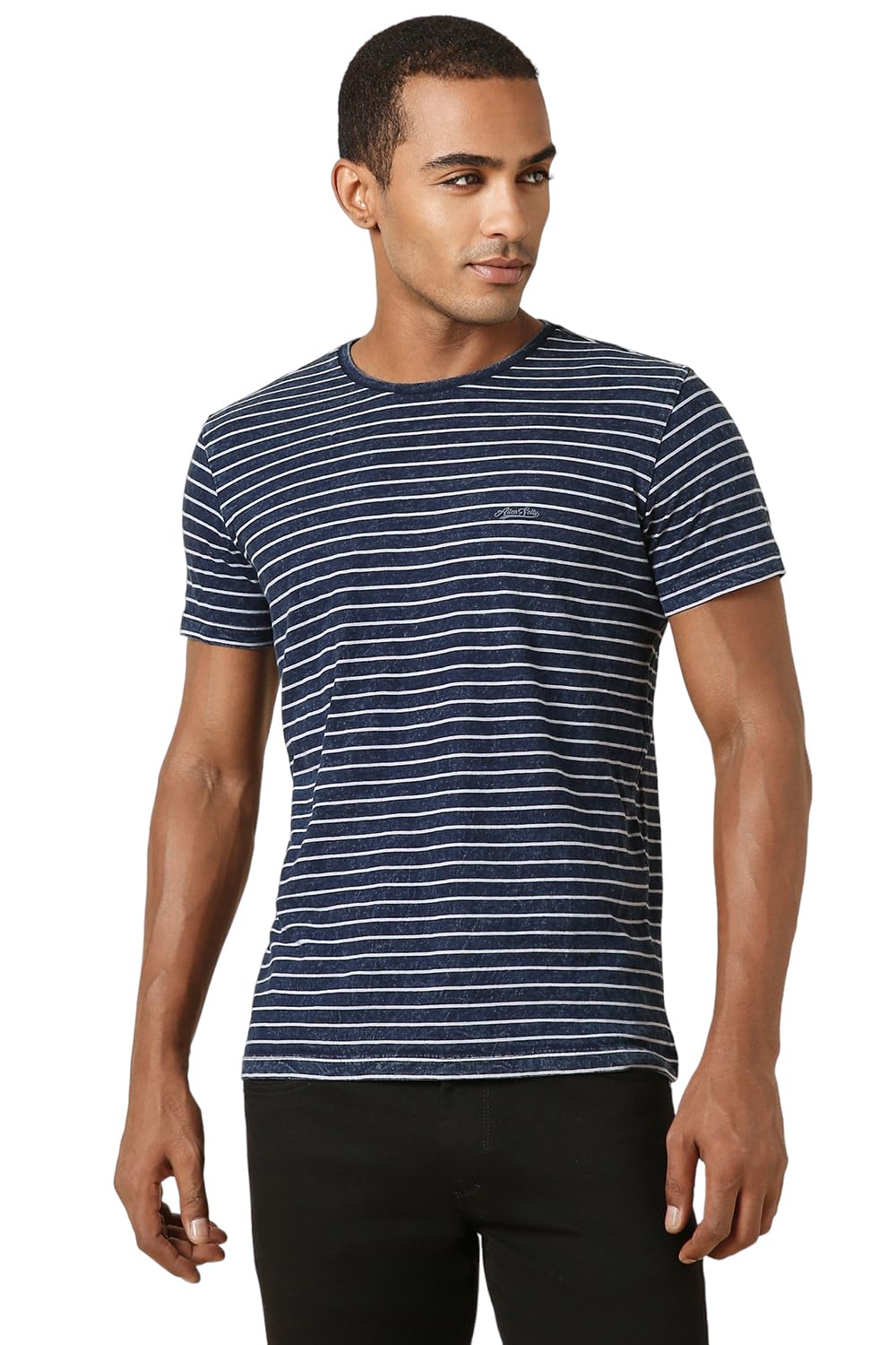 Allen Solly Men Striped Casual Half Sleeve Short Sleeve Crew Neck T-Shirt