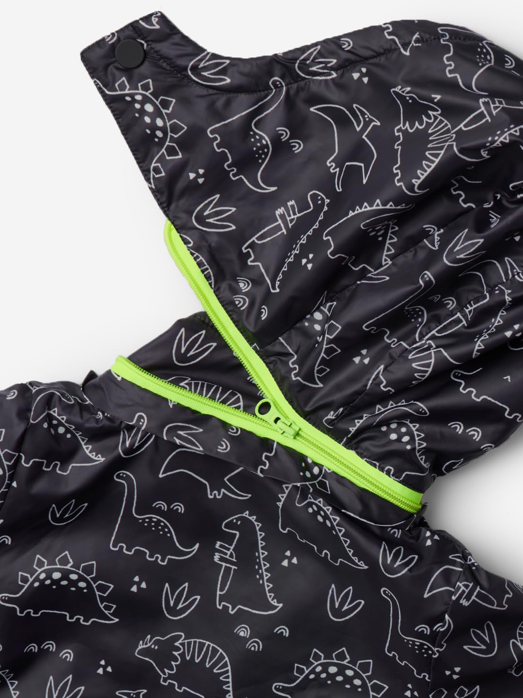 The Souled Store Dino Era Boys Long Sleeve Zipper Front All Over Print Puffer Hooded Jackets
