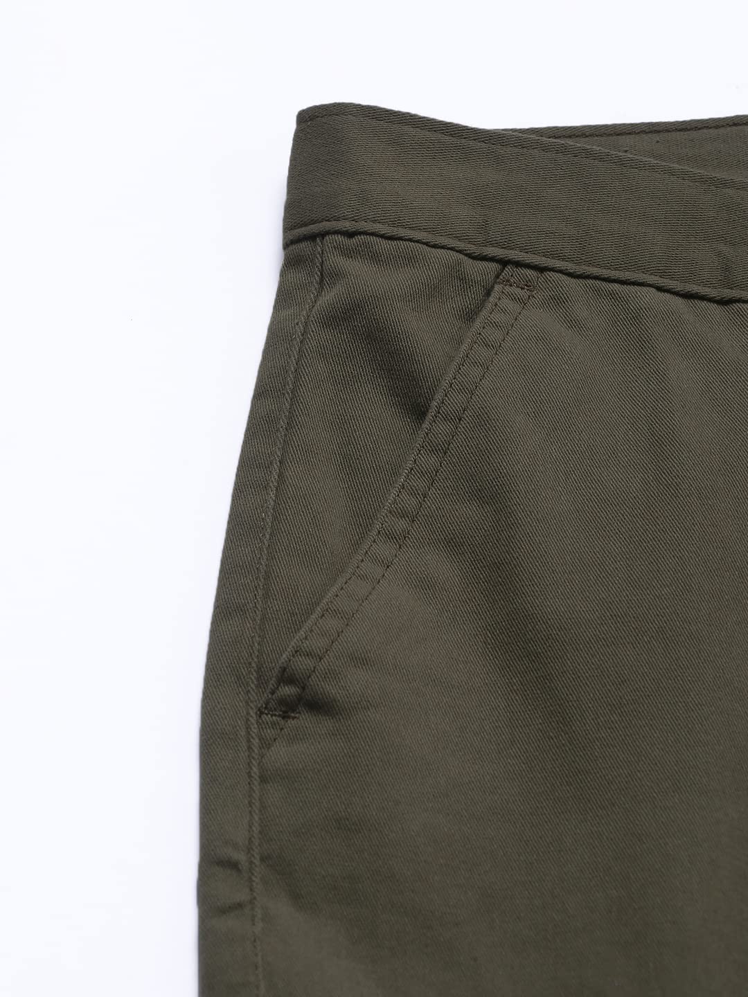 Dennis Lingo Slim Fit Dark Olive Solid Cargo for Men