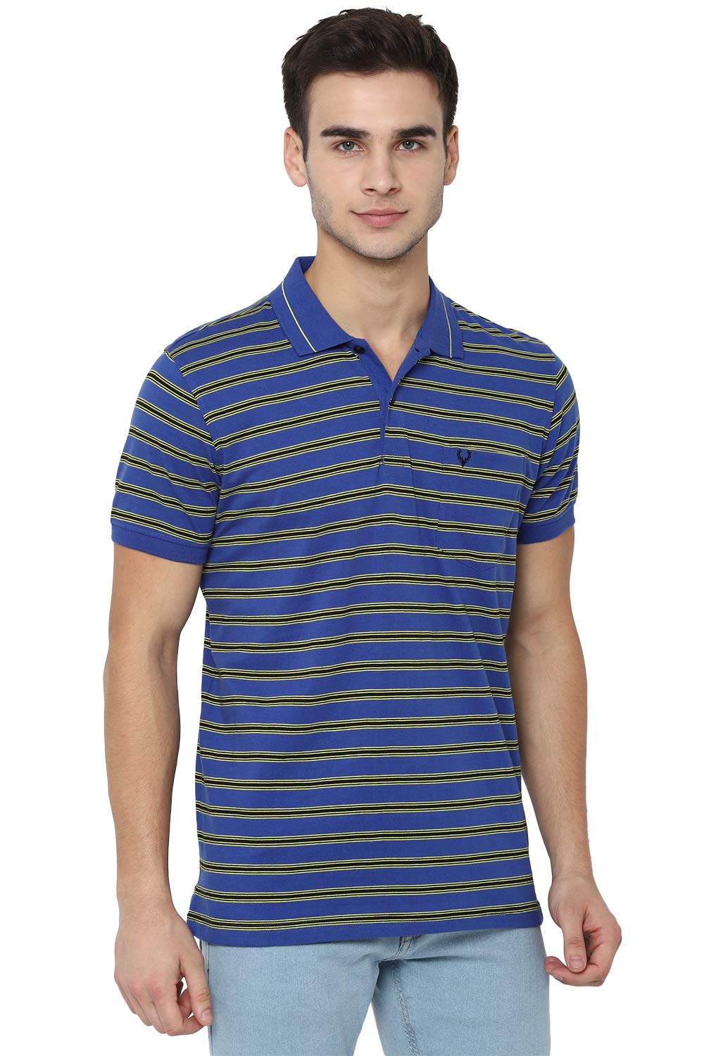 Allen Solly Men Striped Polo Neck Polo Shirt