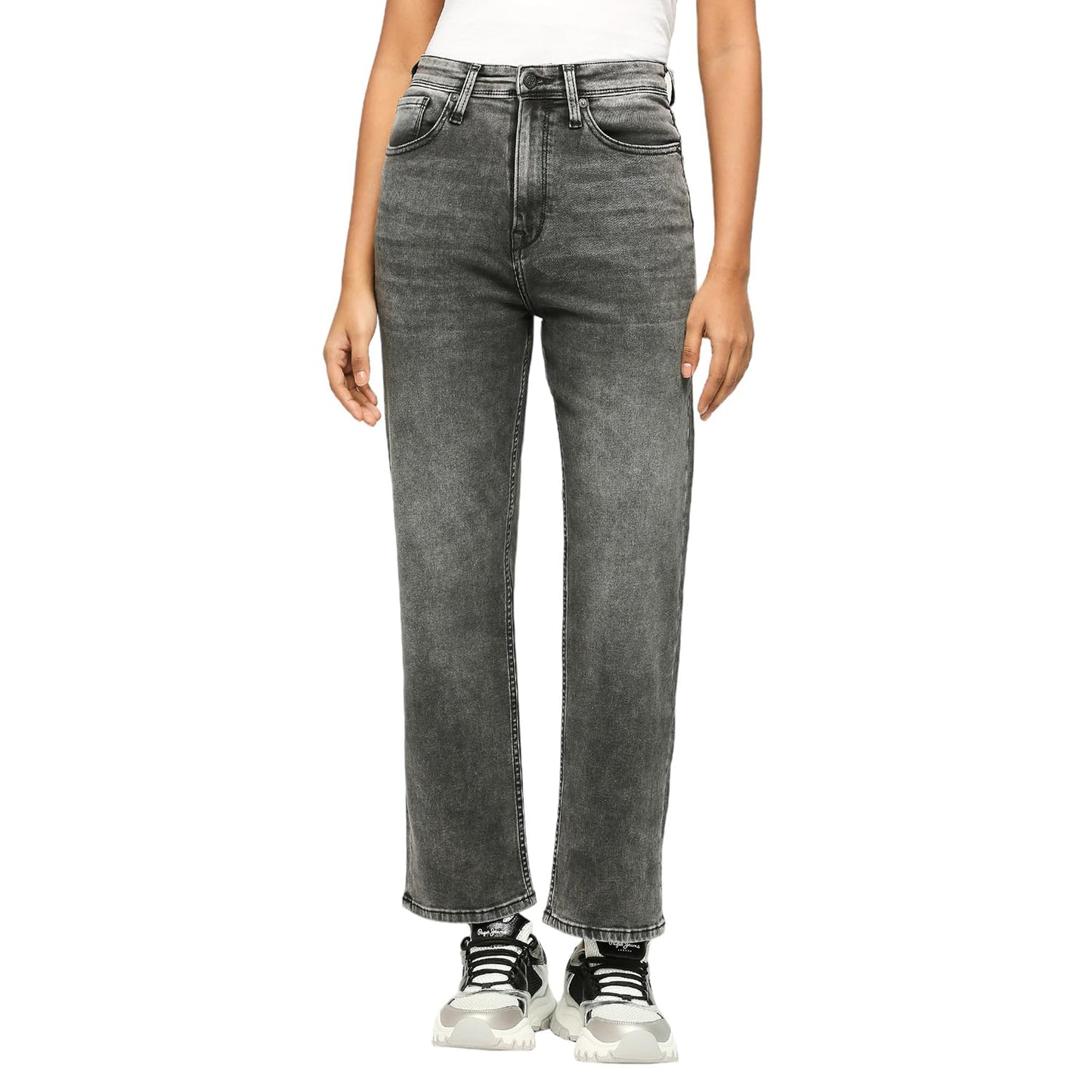 Pepe Jeans WomenS Straight Jeans (Pl204644Q018_Black Used_Washed