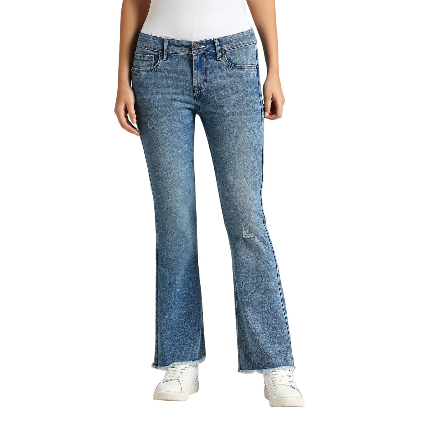 Pepe Jeans WomenS Mid Rise Bootcut Fit Jeans