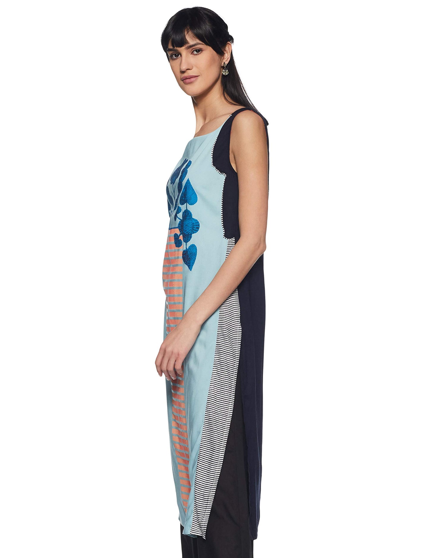 W For Woman Women'S Straight Kurta (16Au15918-57735-12-Blue)