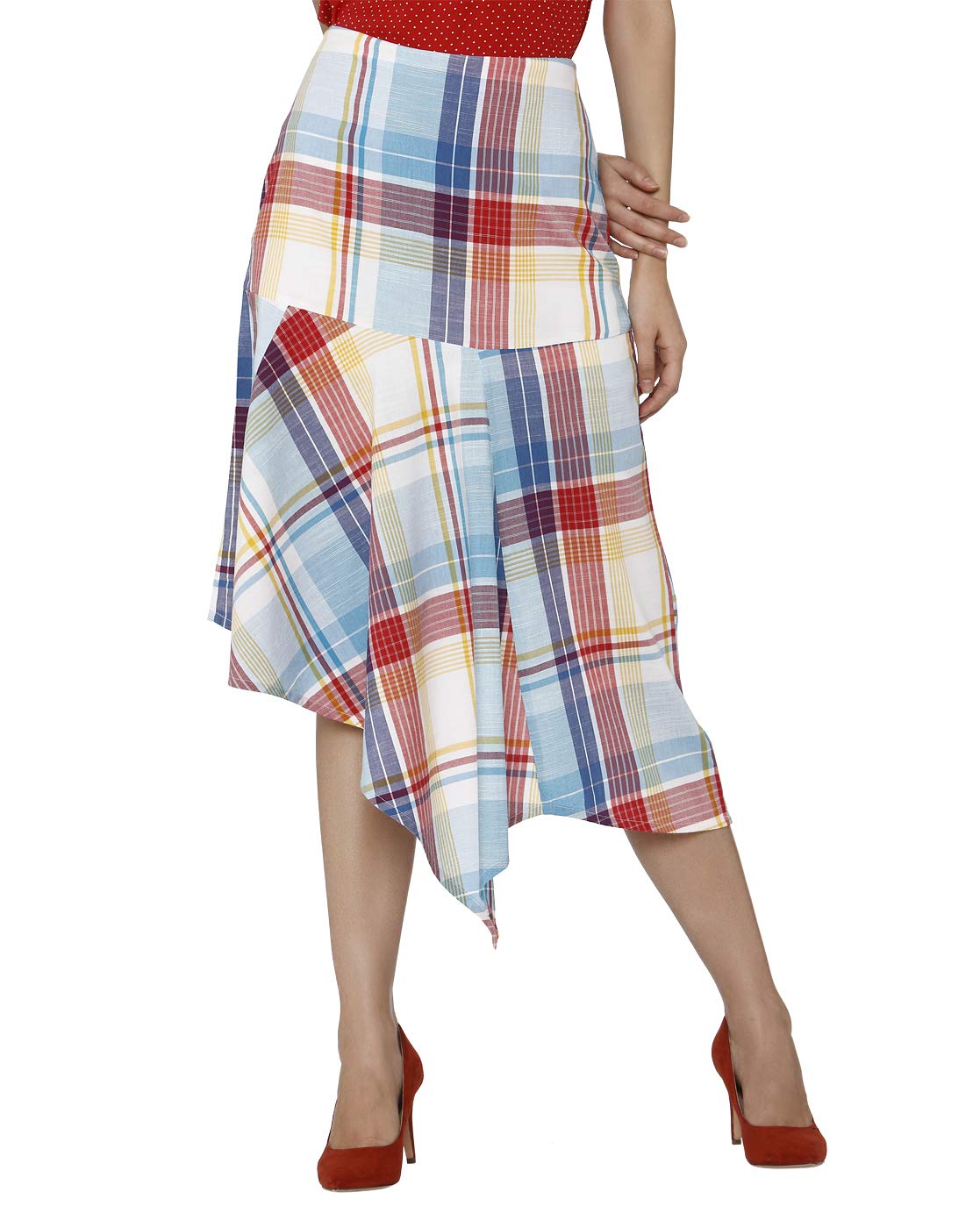 Vero Moda Rayon A-Line Skirt (2042341004_Snow White_Small)