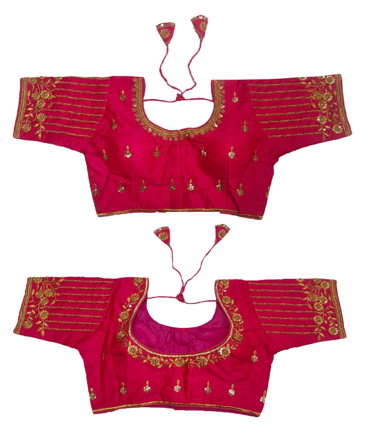 Pujia Mills Womens Readymade Bridal Embroidery Blouse Multi Coding maggam Work moti Work Indian Ethnic Designer Stitched Readym