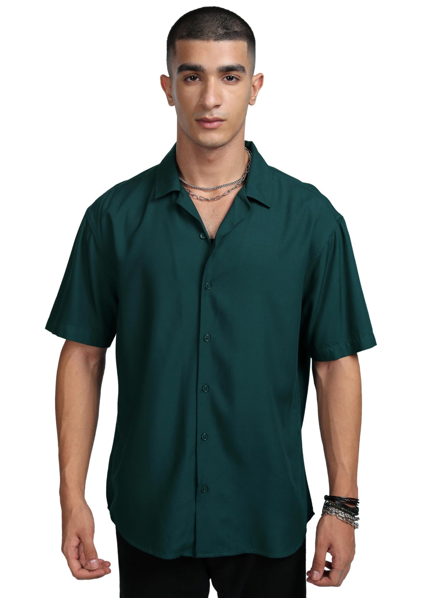 Ketch Men Relaxed Fit Half Sleeve Shirt Khsh001813 Green Xl