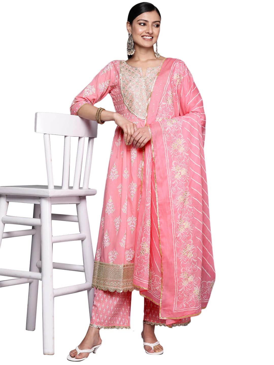 Libas WomenS Pure Cotton Kurta Sets (34251_Pink