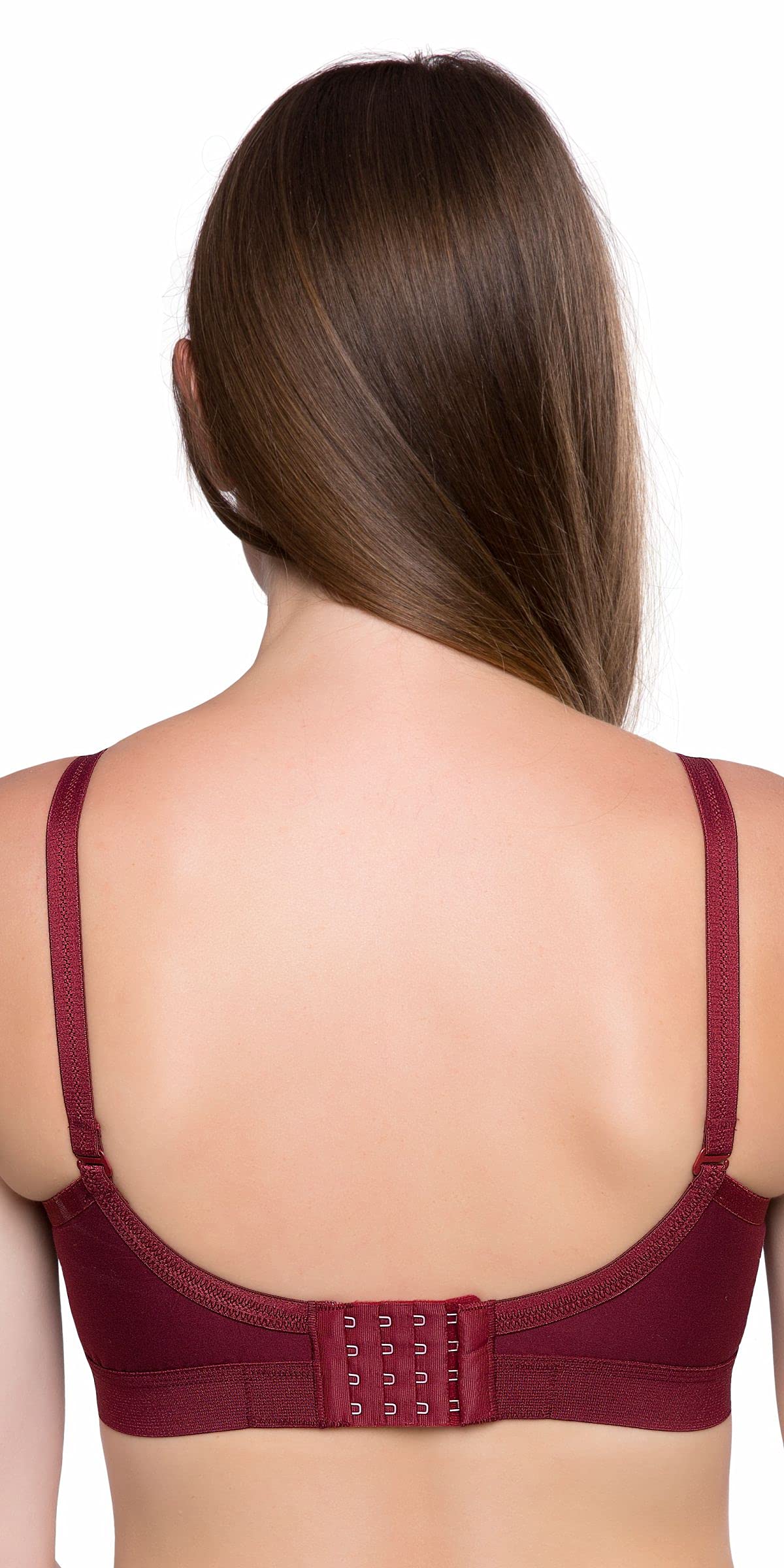 Trylo WomenS Cotton T-Shirt Bra WomenS Non-Wired Bra (Krutika Plain_Marun_38E)