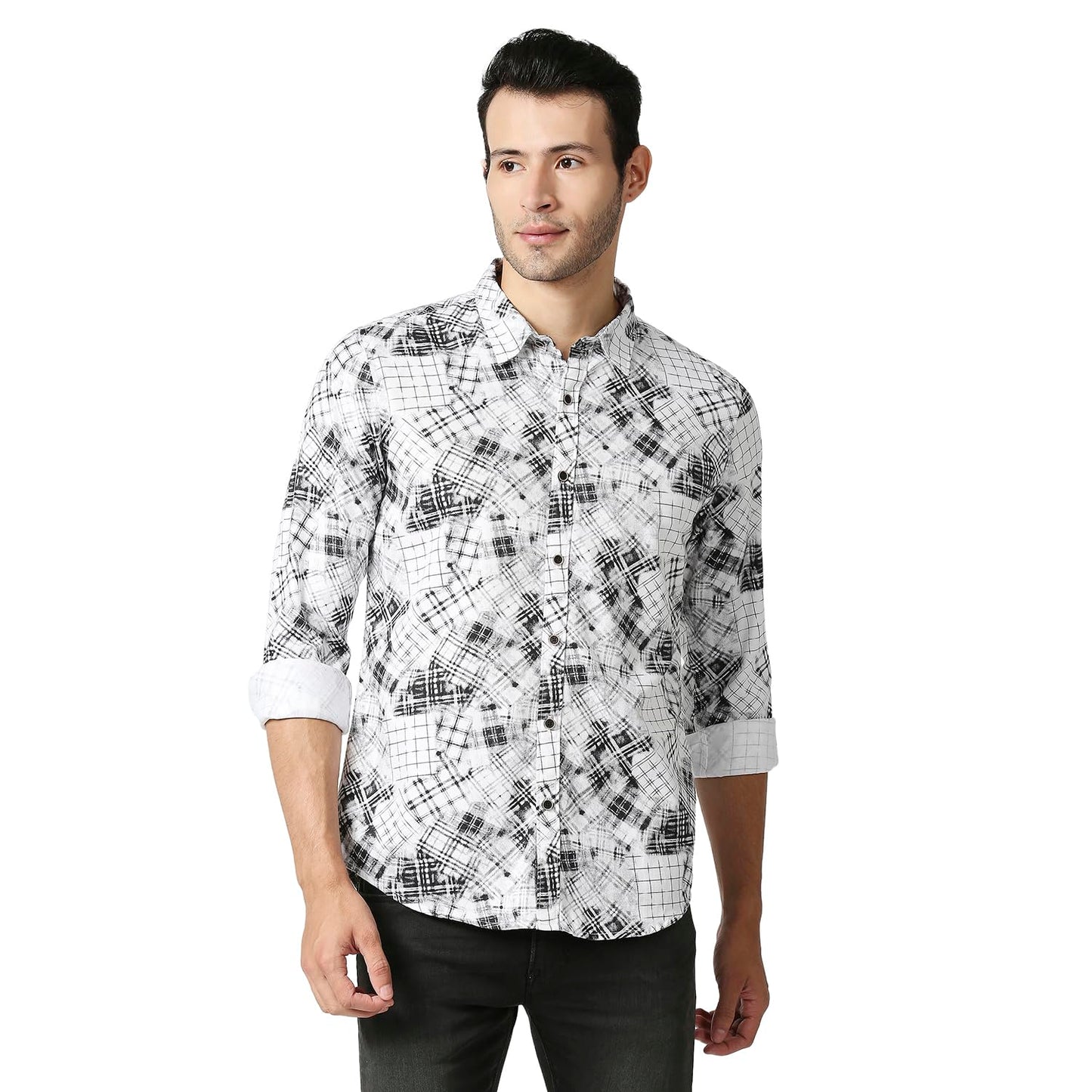 Pepe Jeans MenS Printed Regular Fit Shirt (Pm307870_White M)