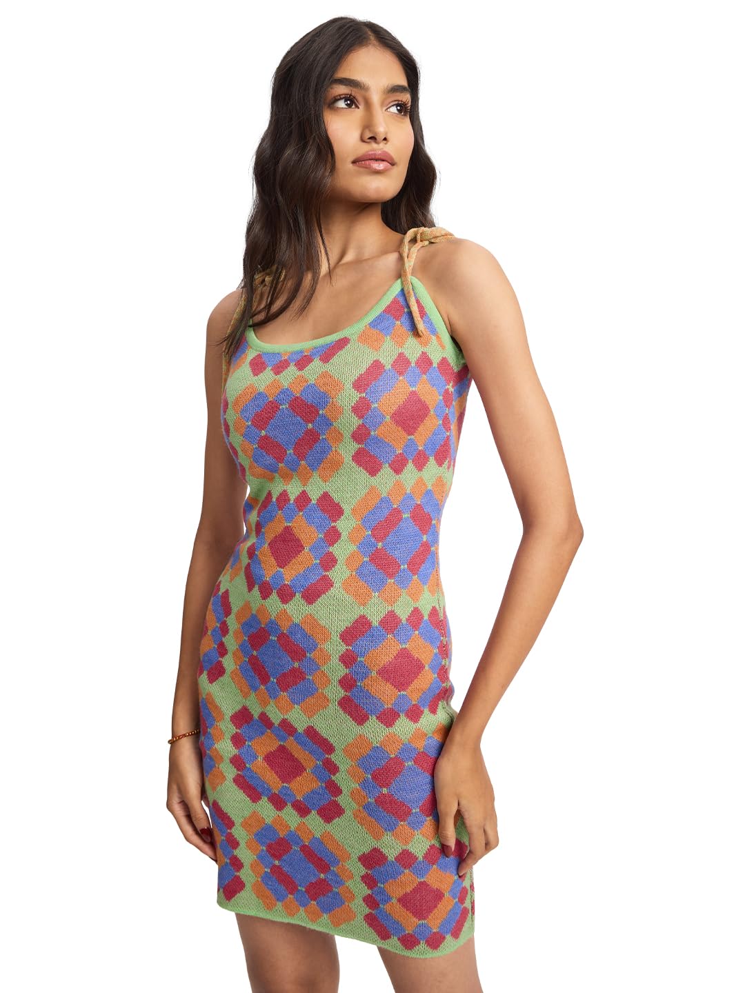 The Souled Store Jacquard Knit Dress: Florentina Women And Girls Acrylic Knit Dress