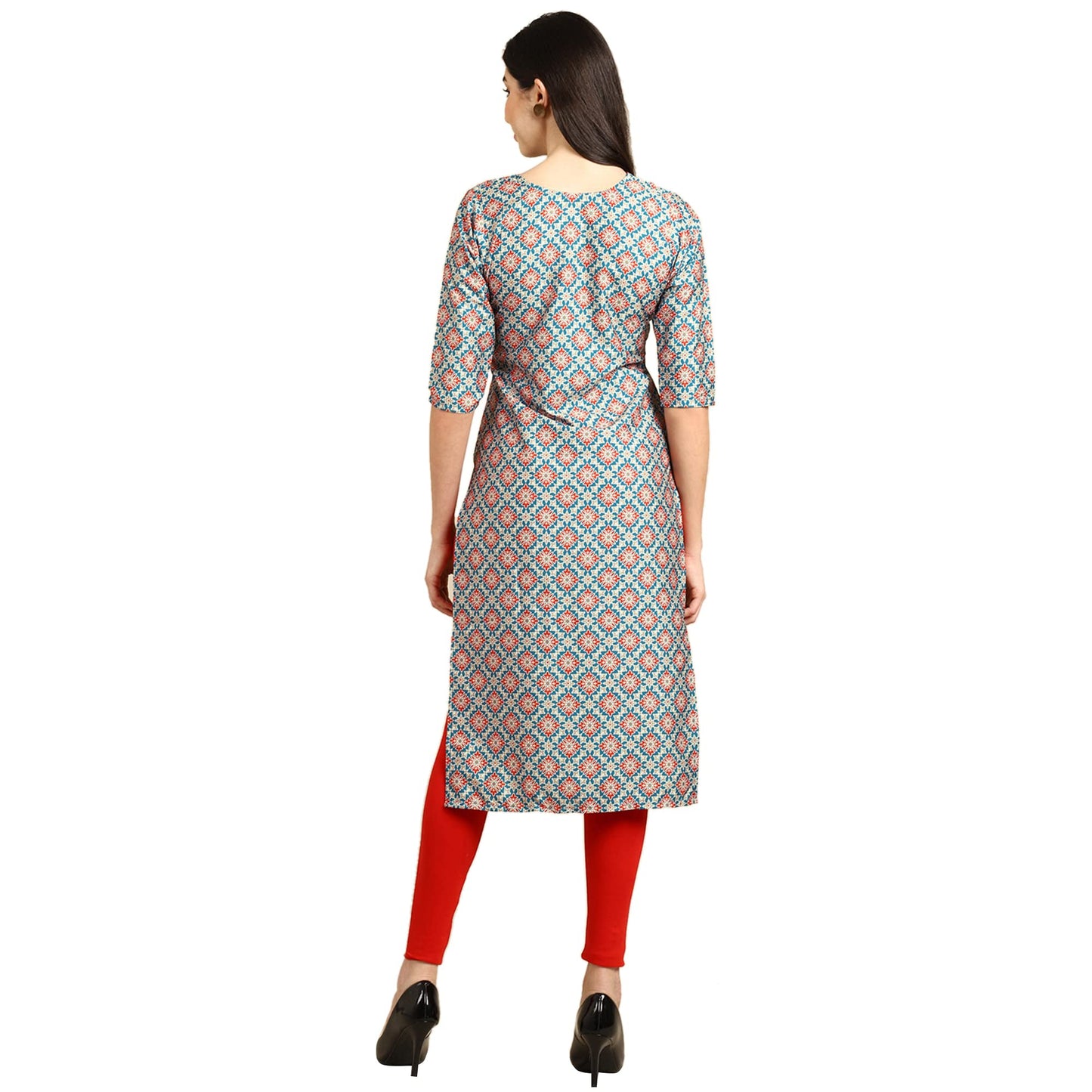Pinkmint Women's Crepe Digital Print Straight Kurta (W-330-368)
