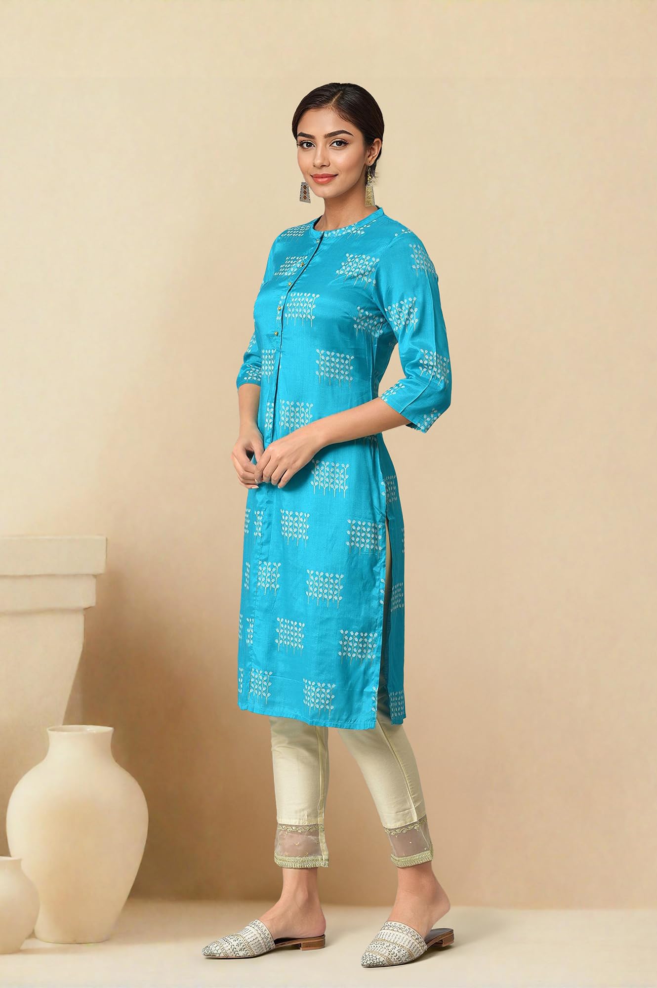 W for Woman Women's Viscose Regular Fit Kurta