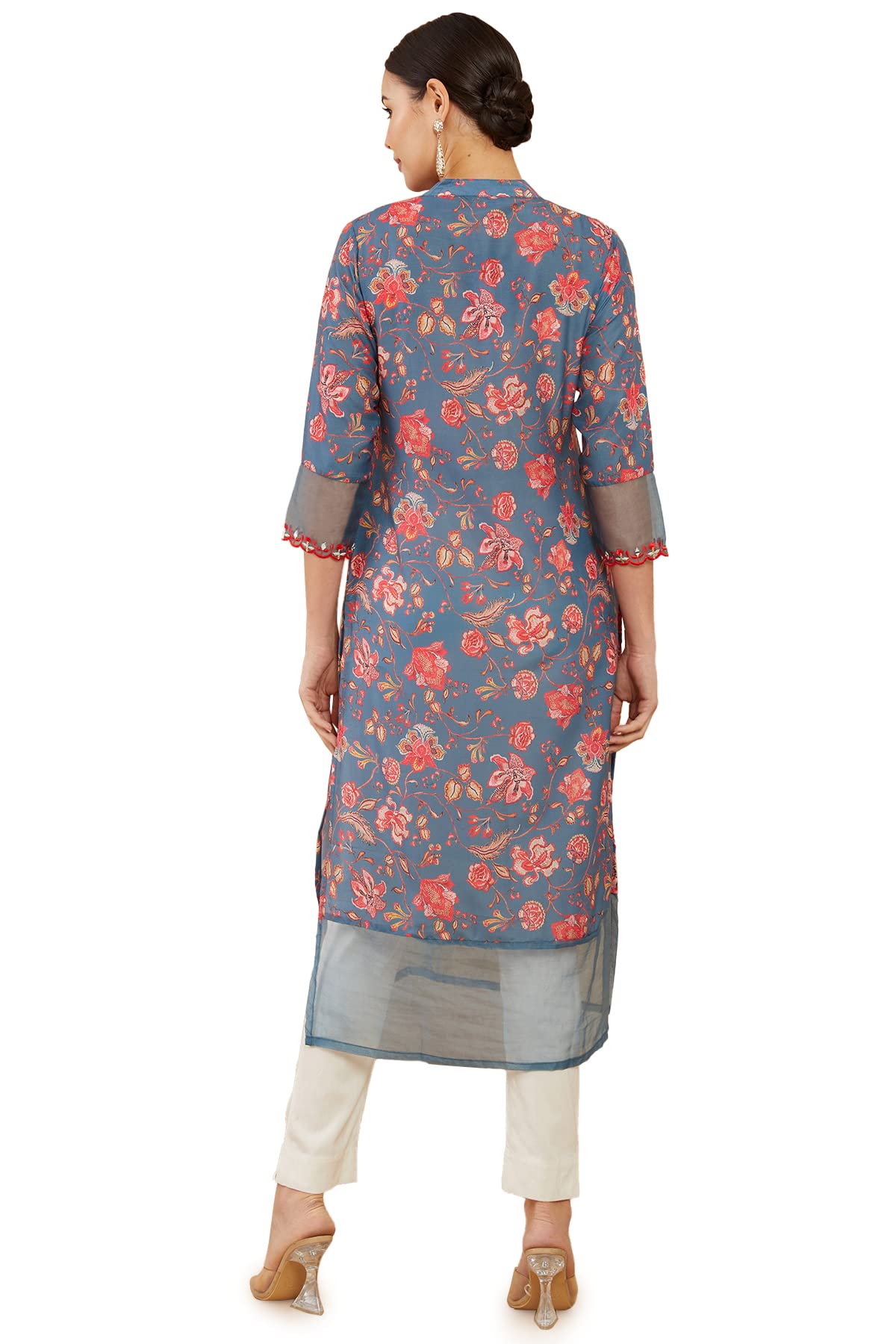 Soch Women's Crepe Floral Regular Dress Shirt