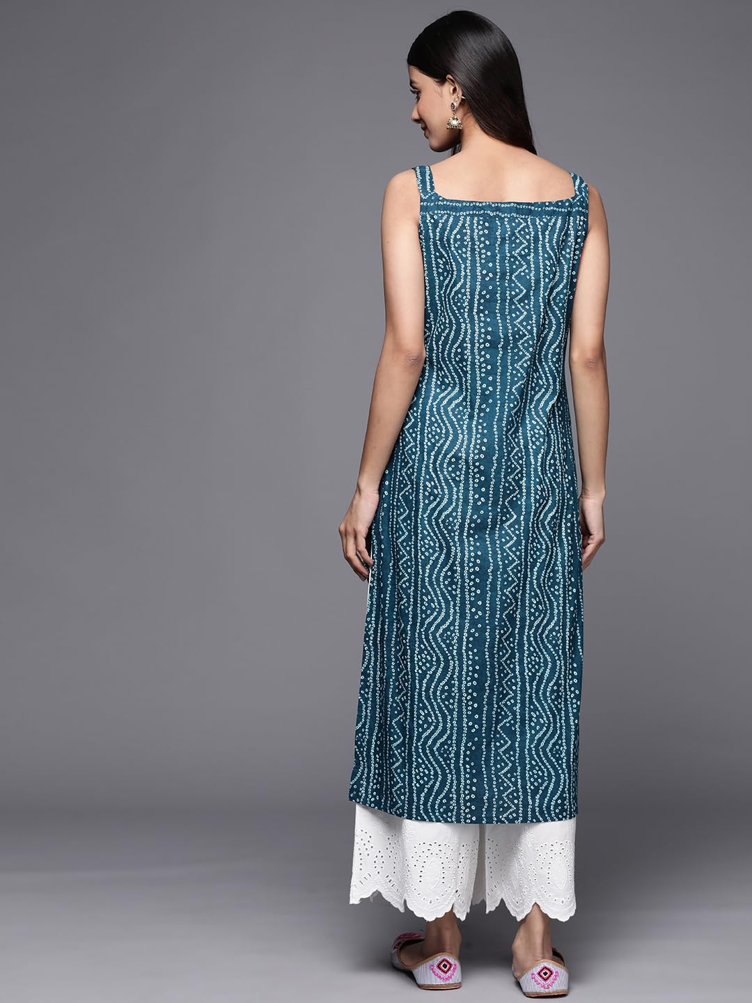 Varanga Women's Cotton Straight Kurta Set (KR_VKUR1039_Teal