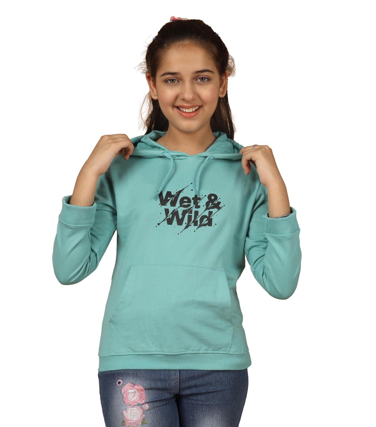 Kyda Kids Girls Cotton Hooded Neck Hoodies - Sweatshirt With Hoodies Full Sleeves Girls Winter Wear, Long Sleeve Sweatshirts For