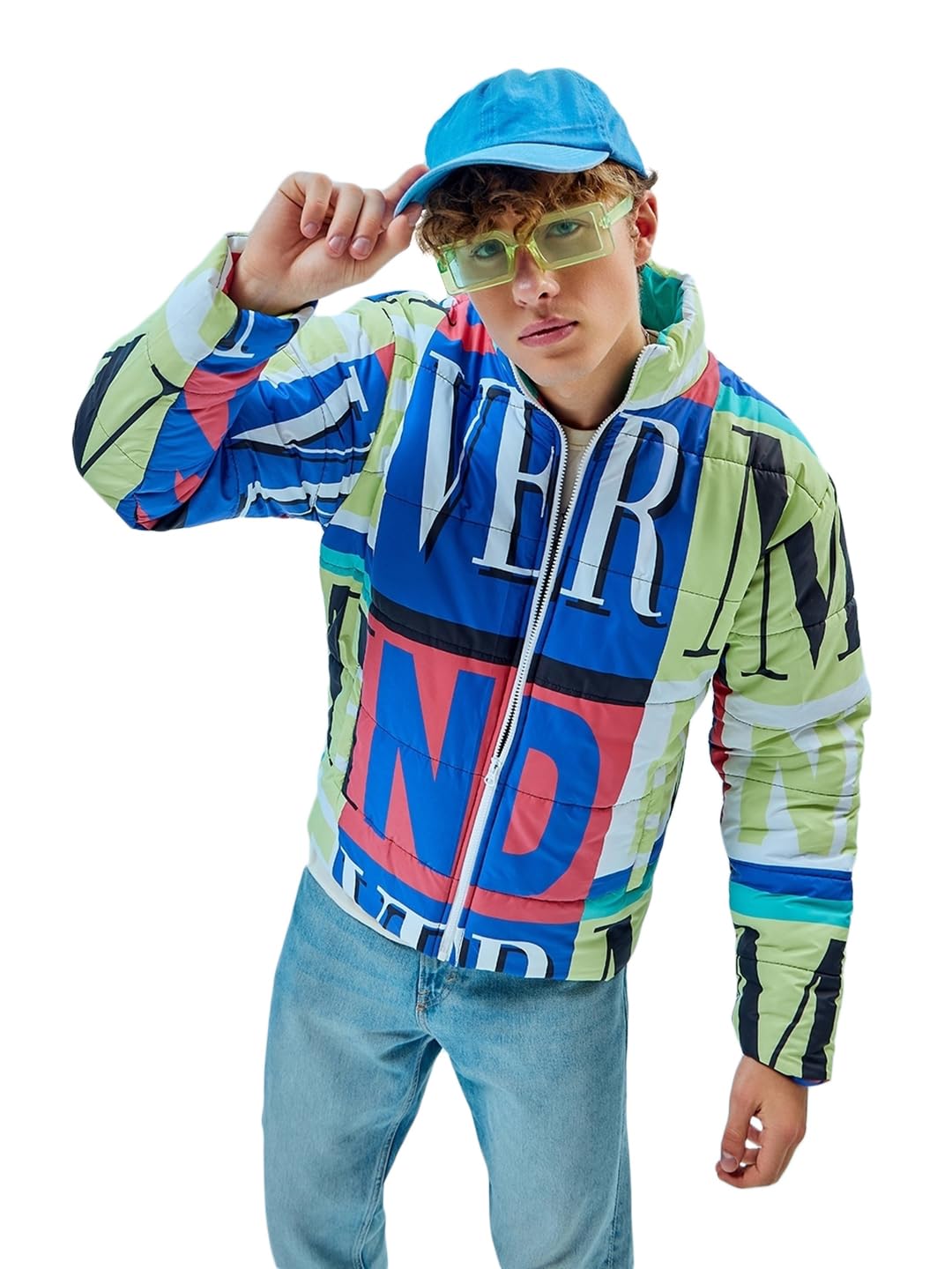 Bewakoof Mens Color Block Oversized Jacket_597106_White_XL