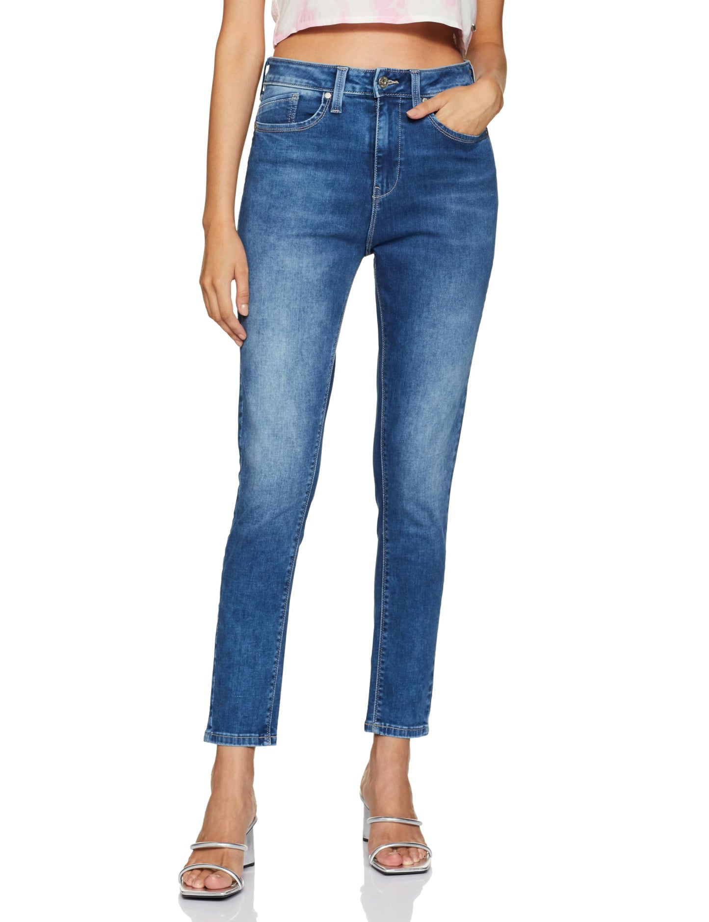 Pepe Jeans WomenS Skinny Jeans (Pl204673J678_Med Light Used_Mid Indigo Blue