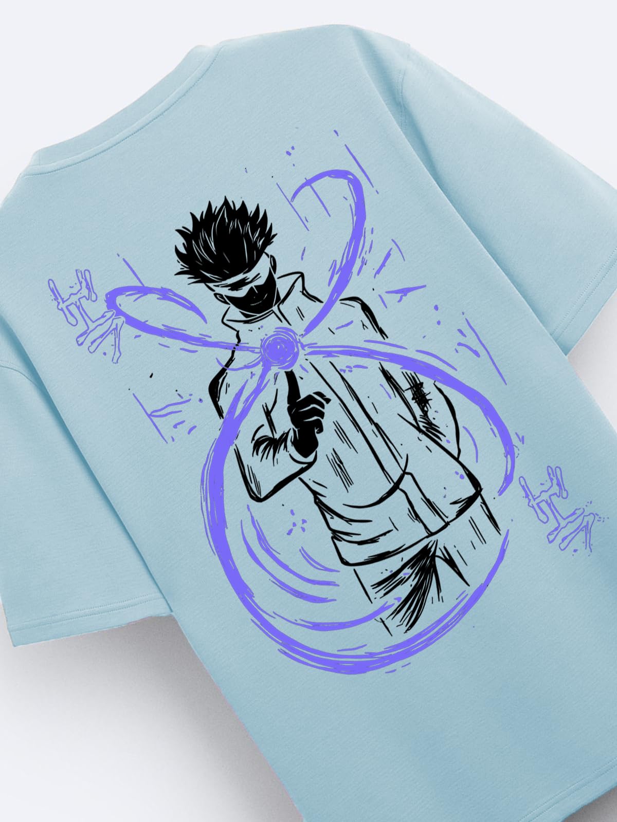 ADRO Oversize T Shirt for Men | Drop Shoulder Cotton T Shirt | Anime Oversize T-Shirt | Luffy T Shirt Gear 5| Trendy Front and B