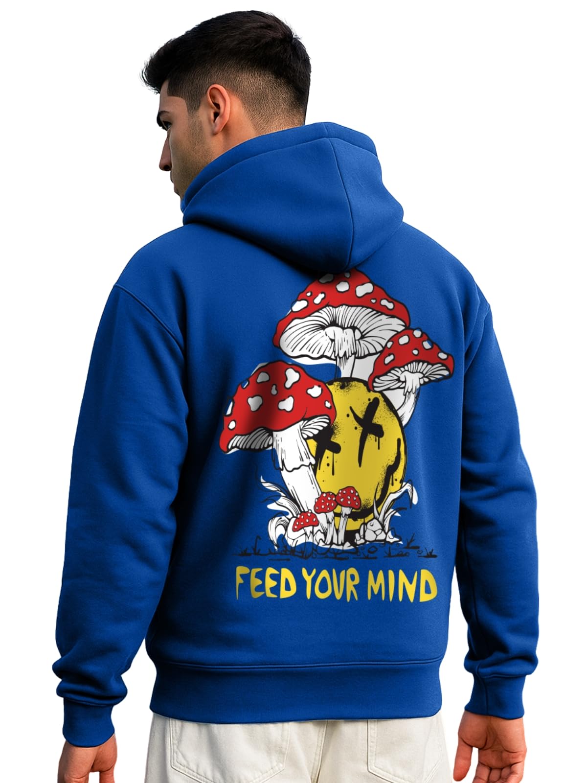 Veirdo Mens Cotton Poly Fleece Regular Fit Graphic Print Hoodie