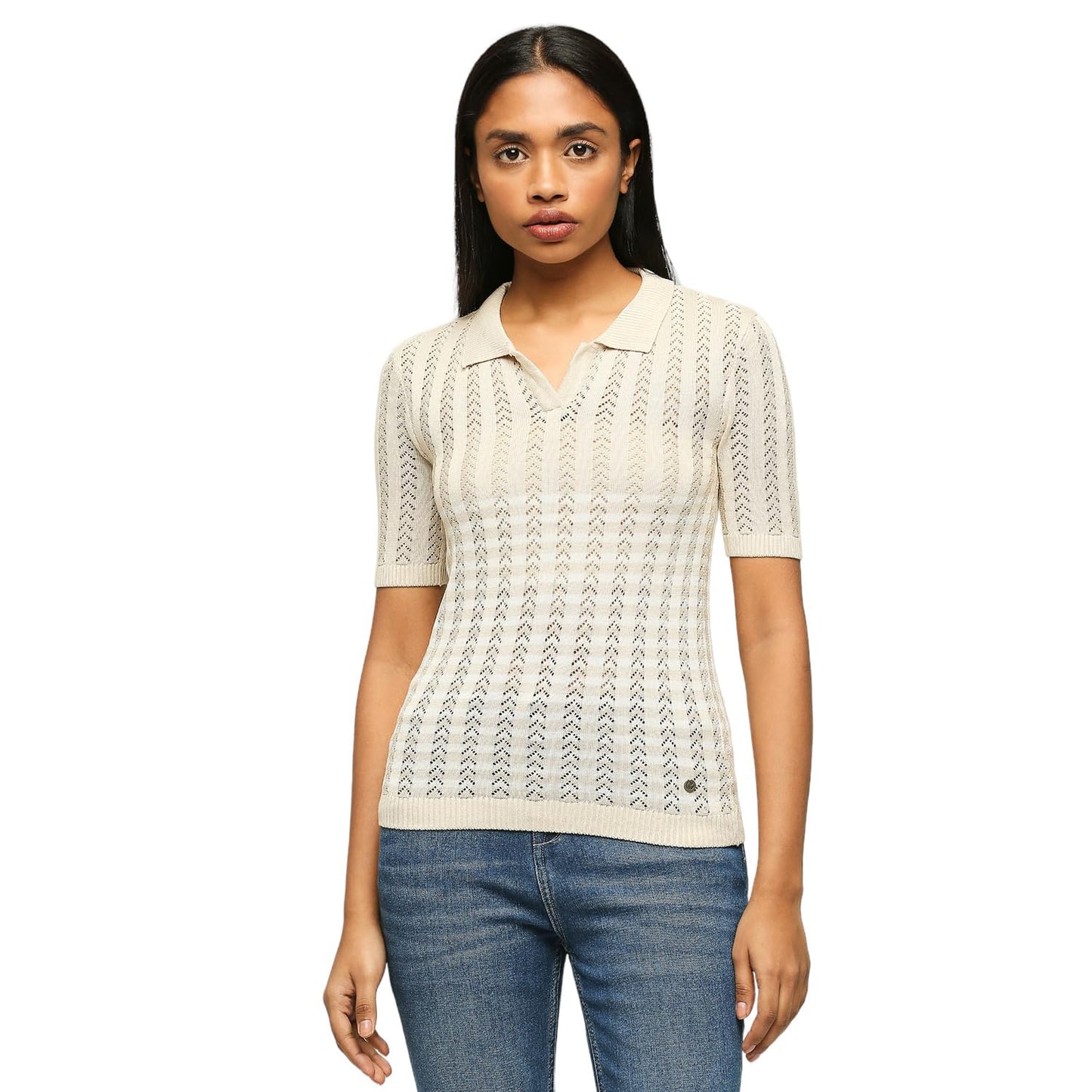 Pepe Jeans WomenS Regular Fit T-Shirt (Pl702111_Beige