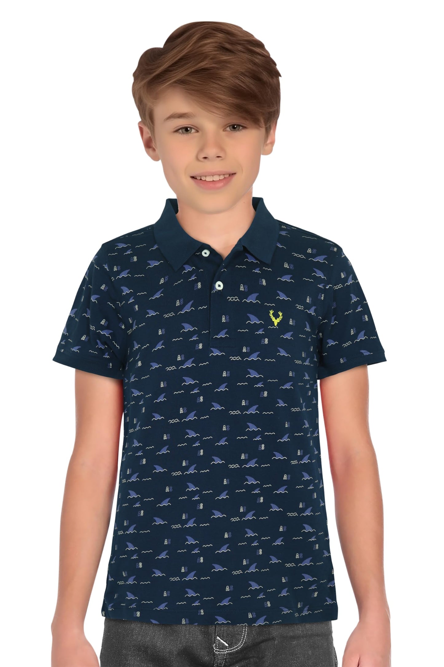 Allen Solly Boys Regular Fit Printed Casual Polo Shirt
