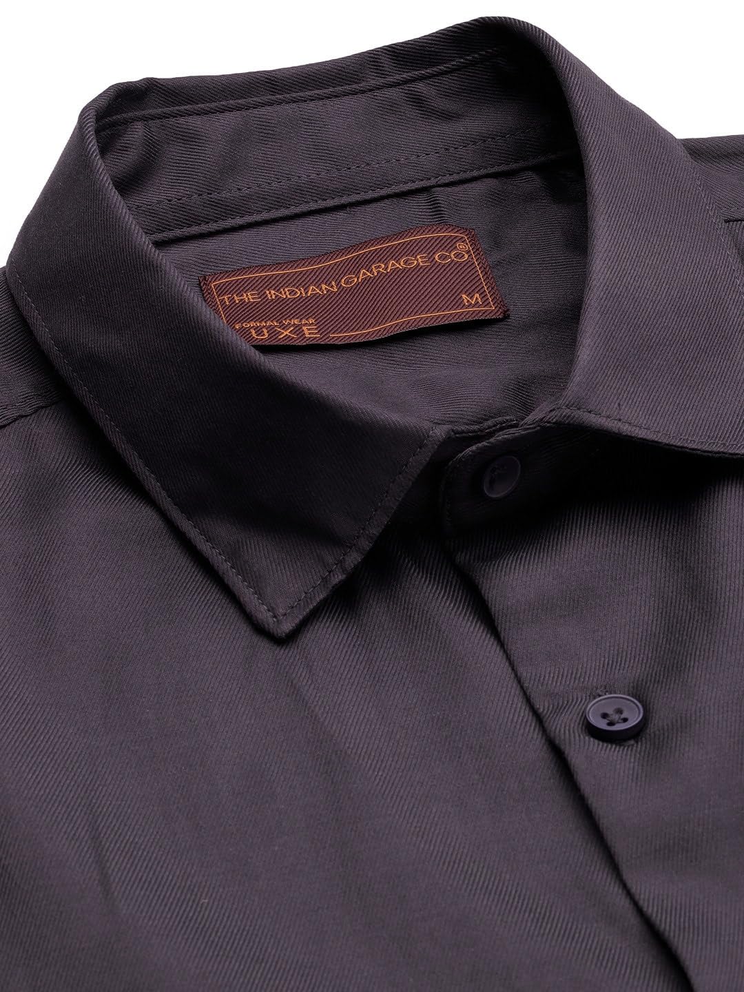 The Indian Garage Co Men Purple Slim Fit Solid Formal Shirt