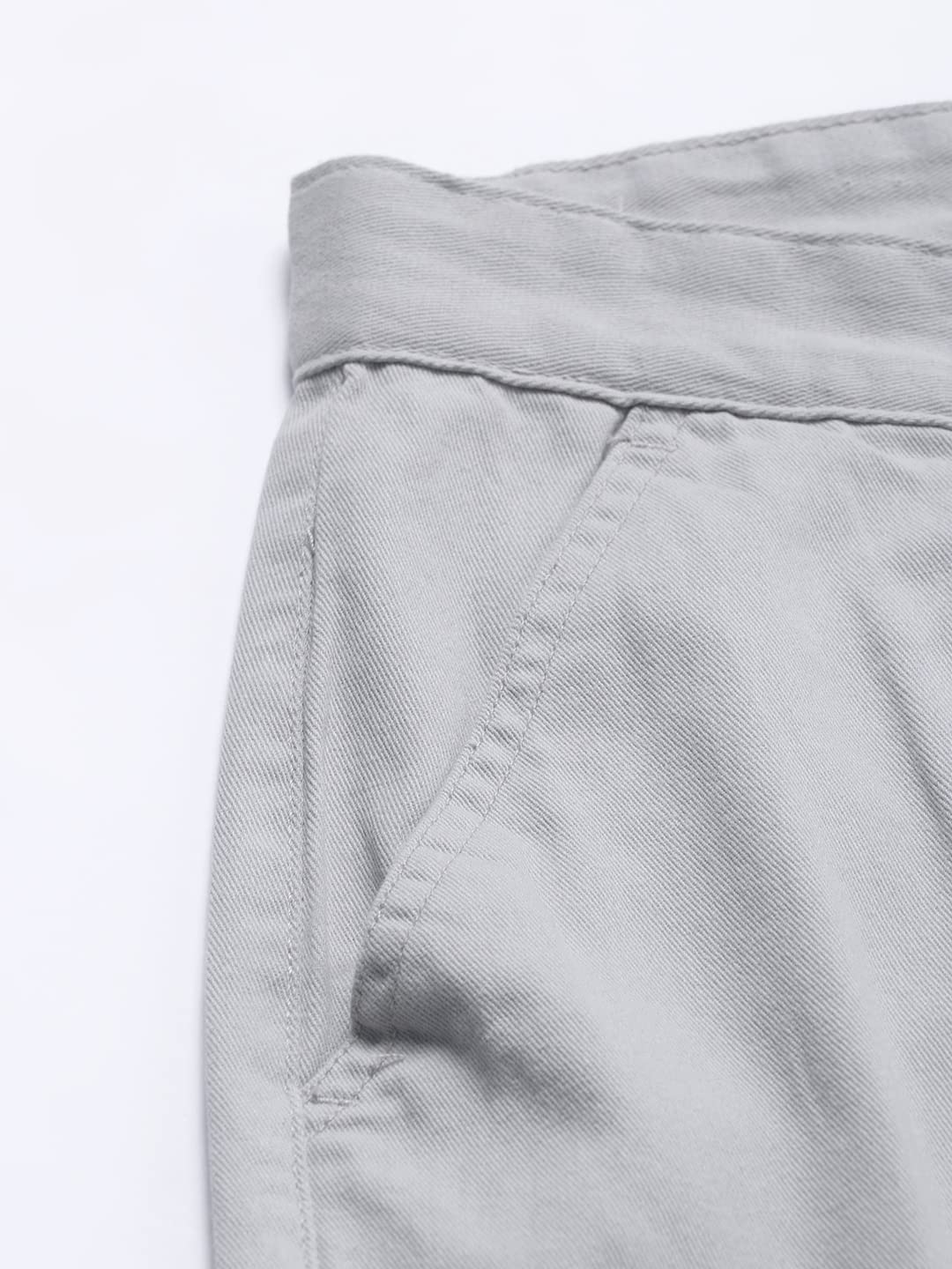 Dennis Lingo Slim Fit Light Grey Solid Cargo for Men