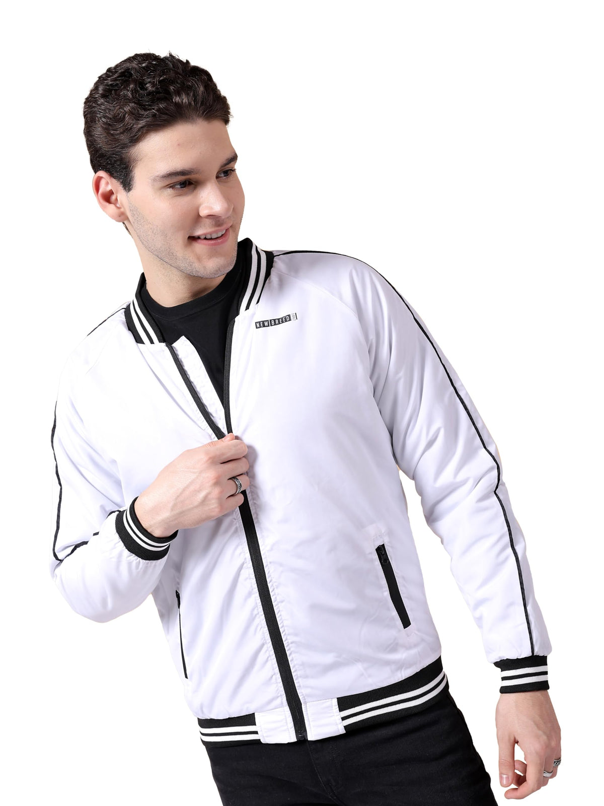 The Indian Garage Co Mens Bomber Jacket (0521-JKT-48_White